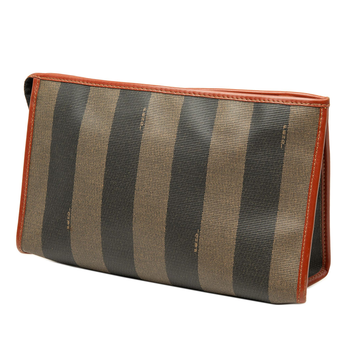 Fendi Pequin Coated Canvas Cosmetic Clutch