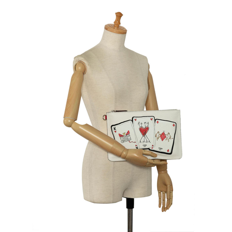 Fendi Roma Playing Cards Zip Clutch (SHG-34tr8x)