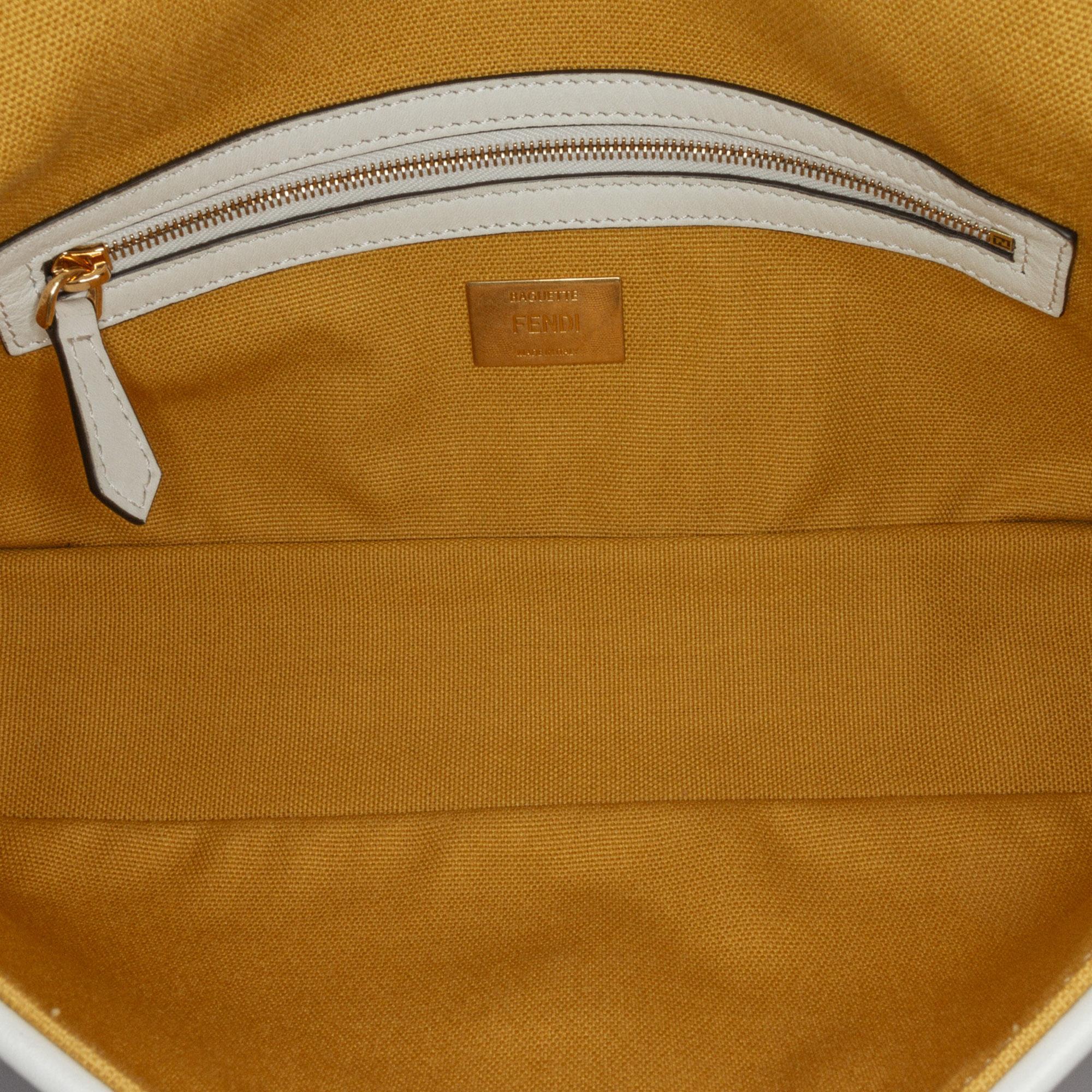Fendi Sarah Coleman FF Canvas Fisheye Baguette Satchel (SHG-jIeRtT)