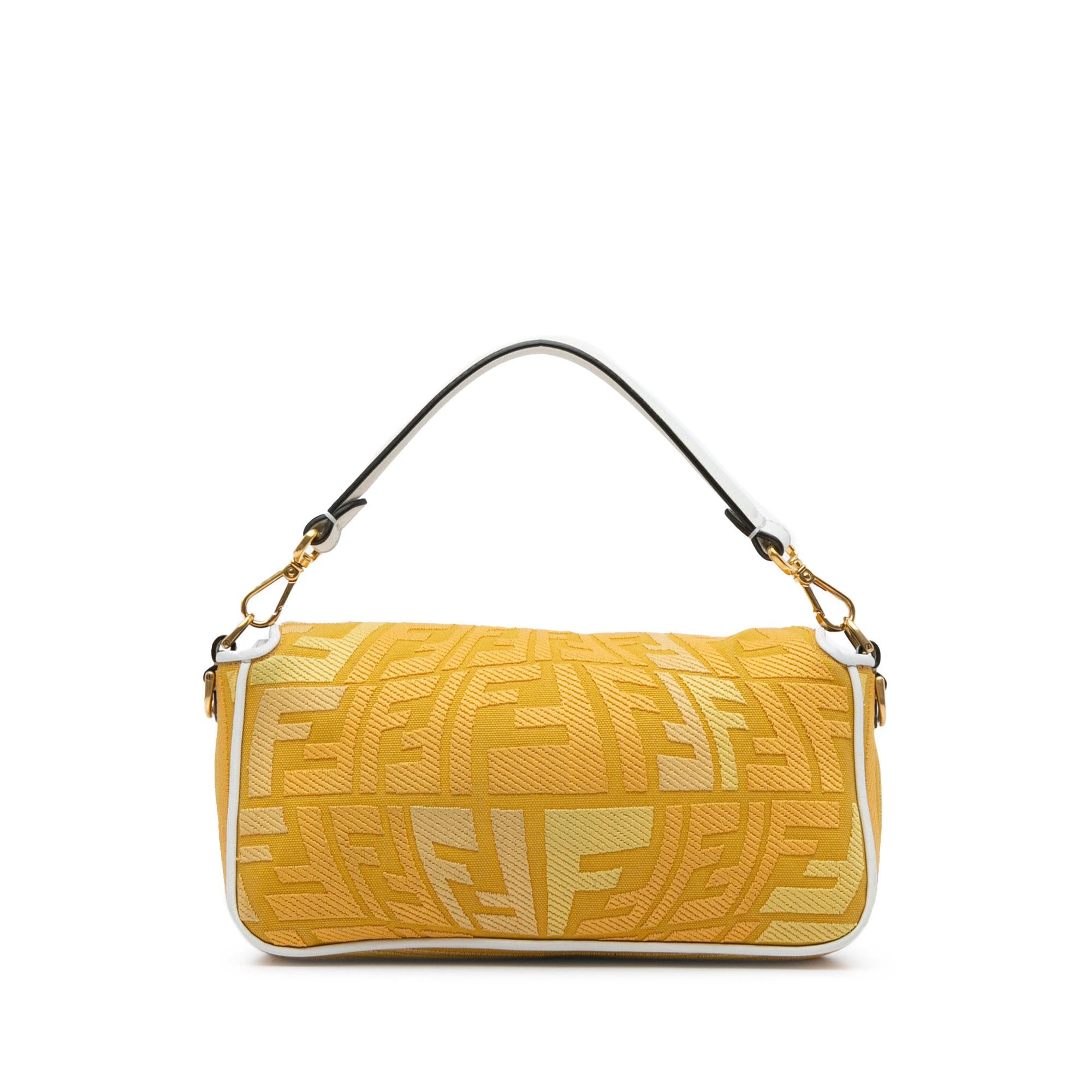 Fendi Sarah Coleman FF Canvas Fisheye Baguette Satchel (SHG-aug0AB)
