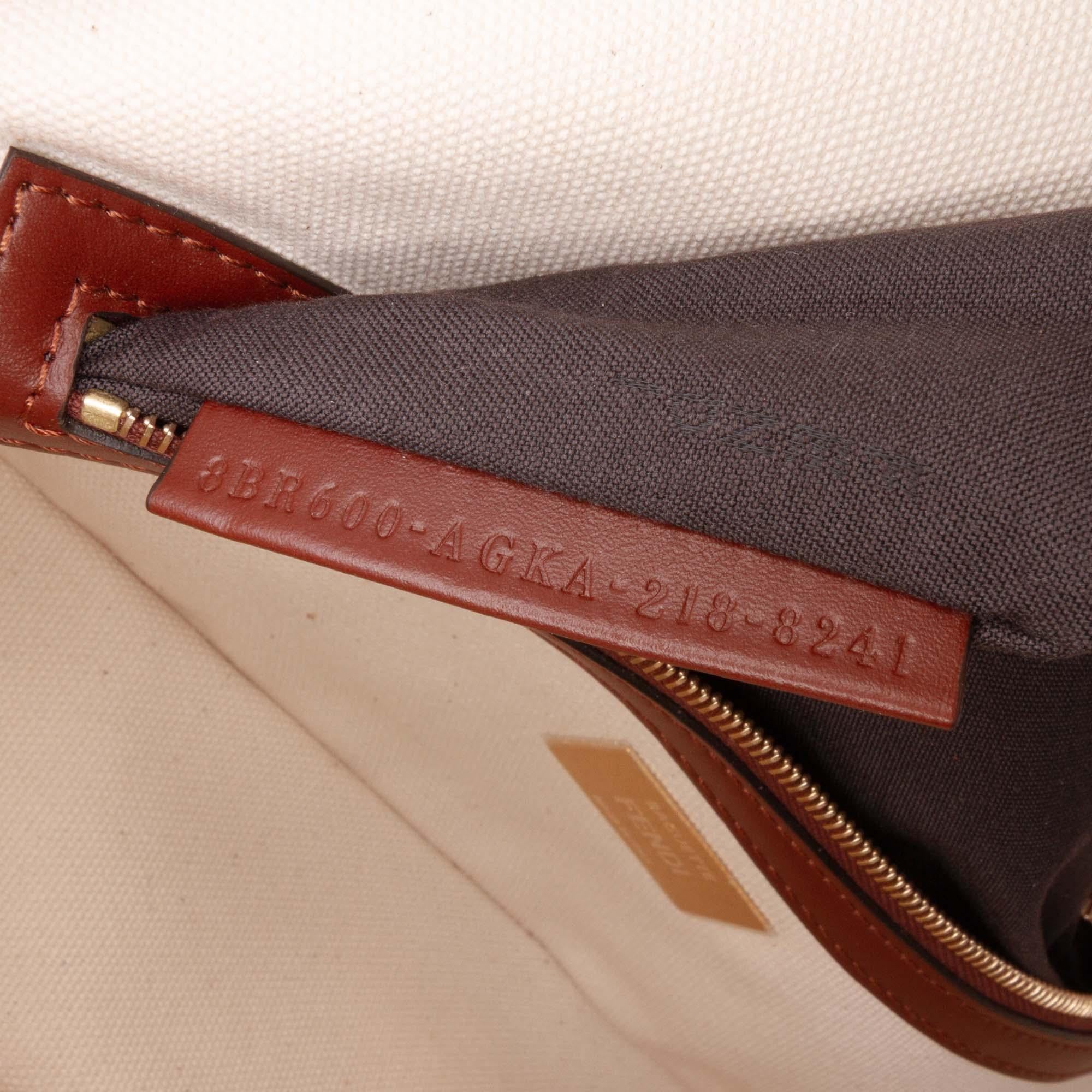 Fendi Sarah Coleman Zucca Embroidered Canvas Fish Eye Vertigo Baguette Satchel