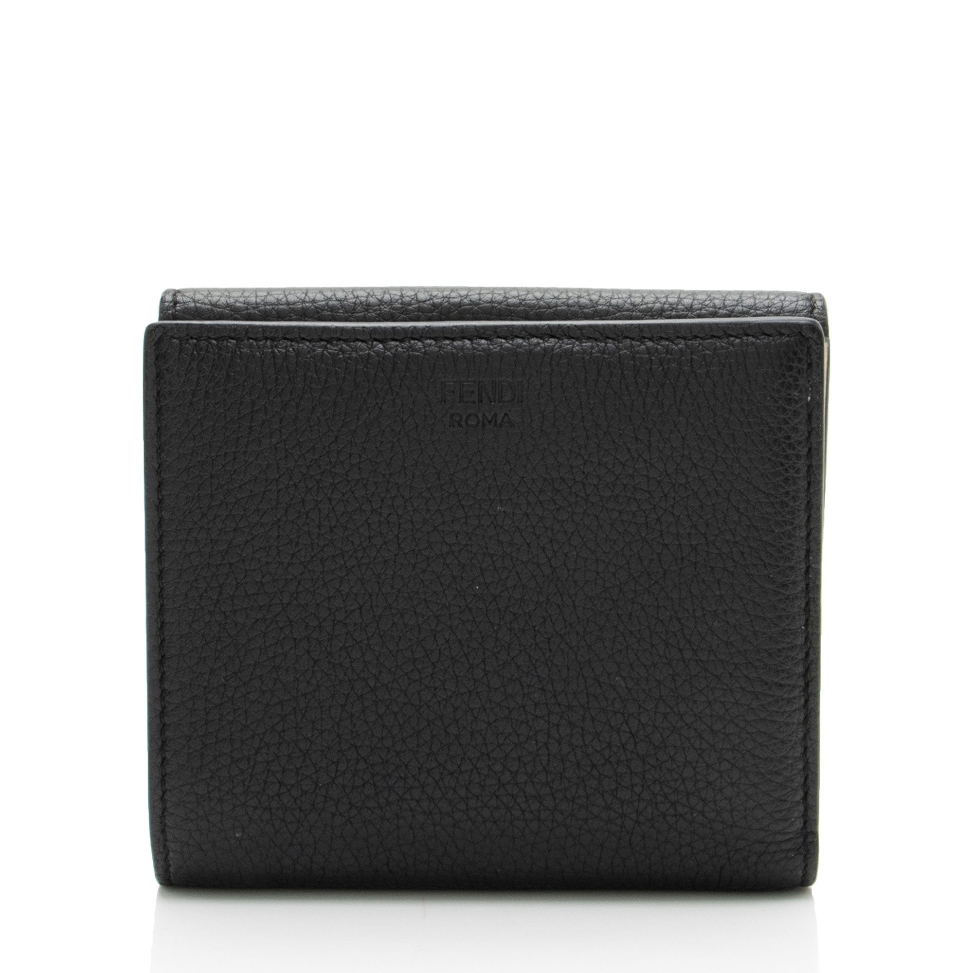 Fendi Selleria Leather Peekaboo Compact Wallet