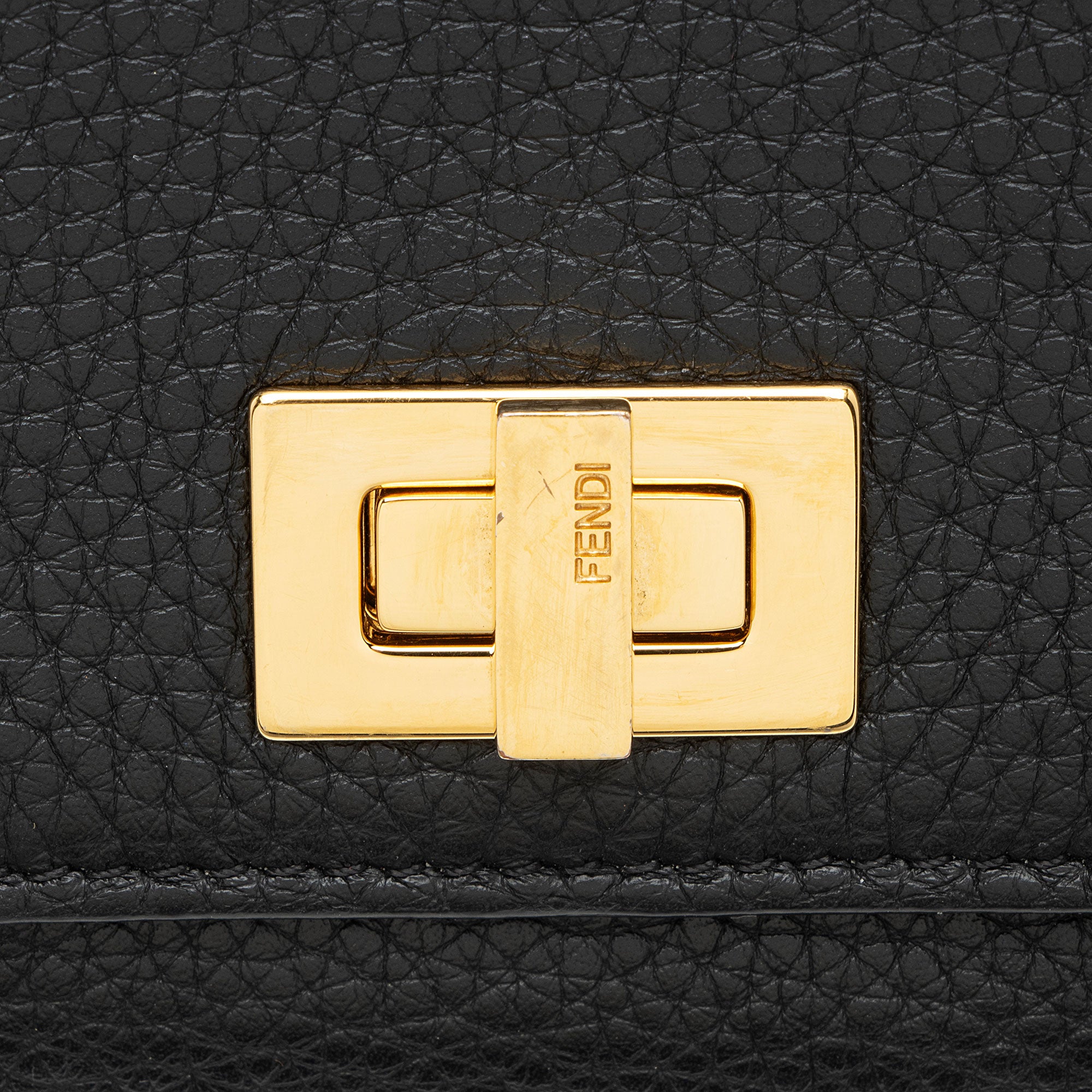 Fendi Selleria Leather Peekaboo Compact Wallet