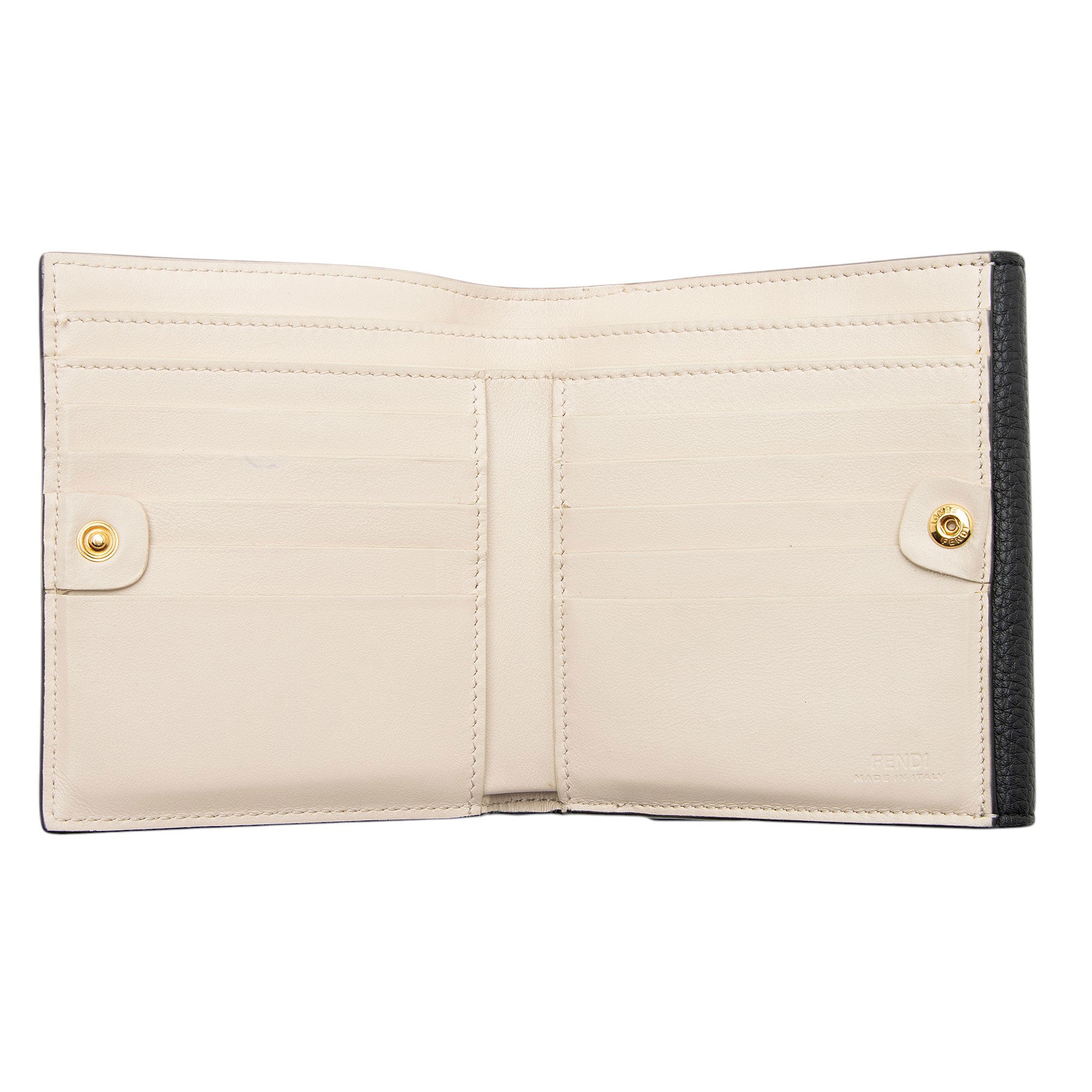 Fendi Selleria Leather Peekaboo Compact Wallet