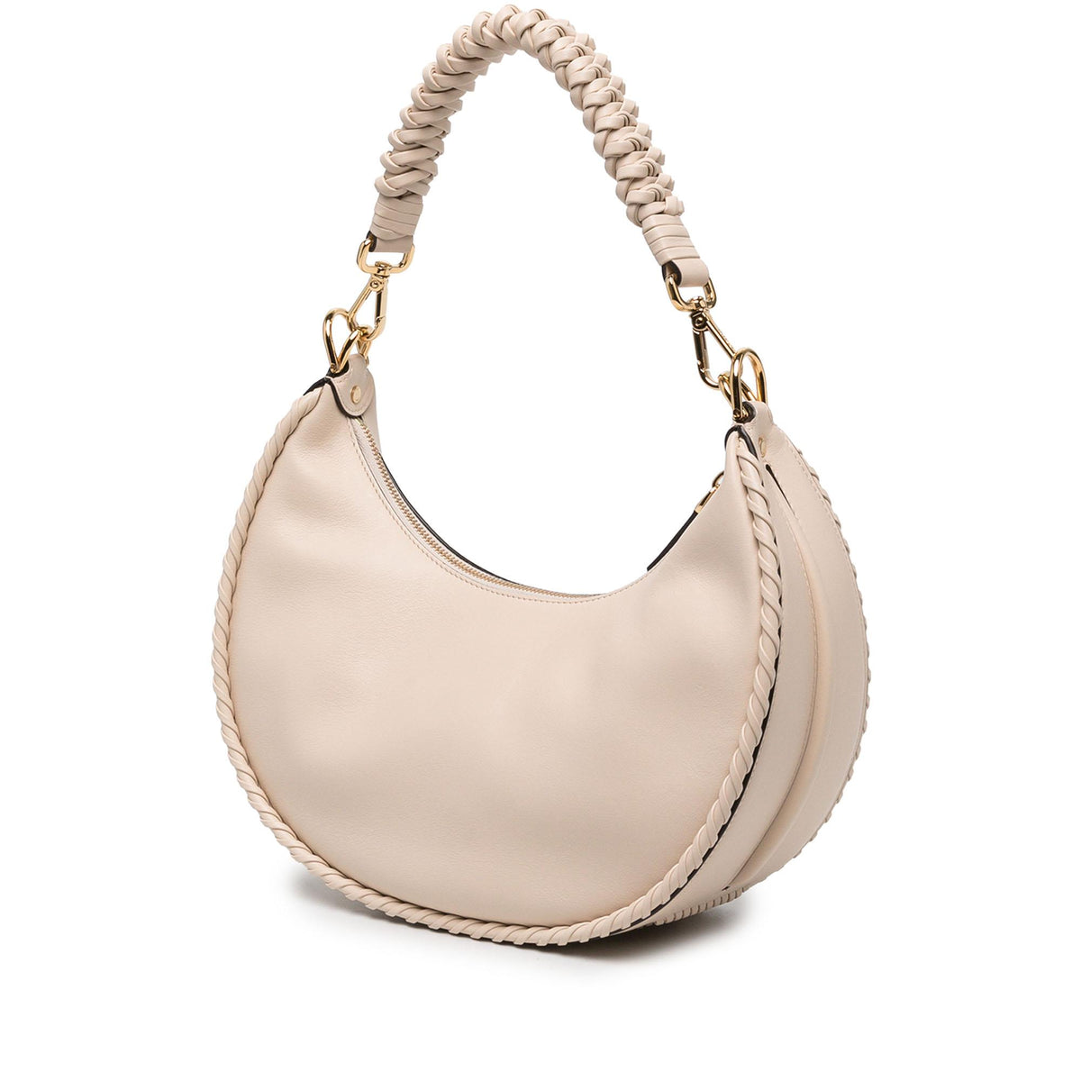 Fendi Small Leather Braided Fendigraphy Hobo