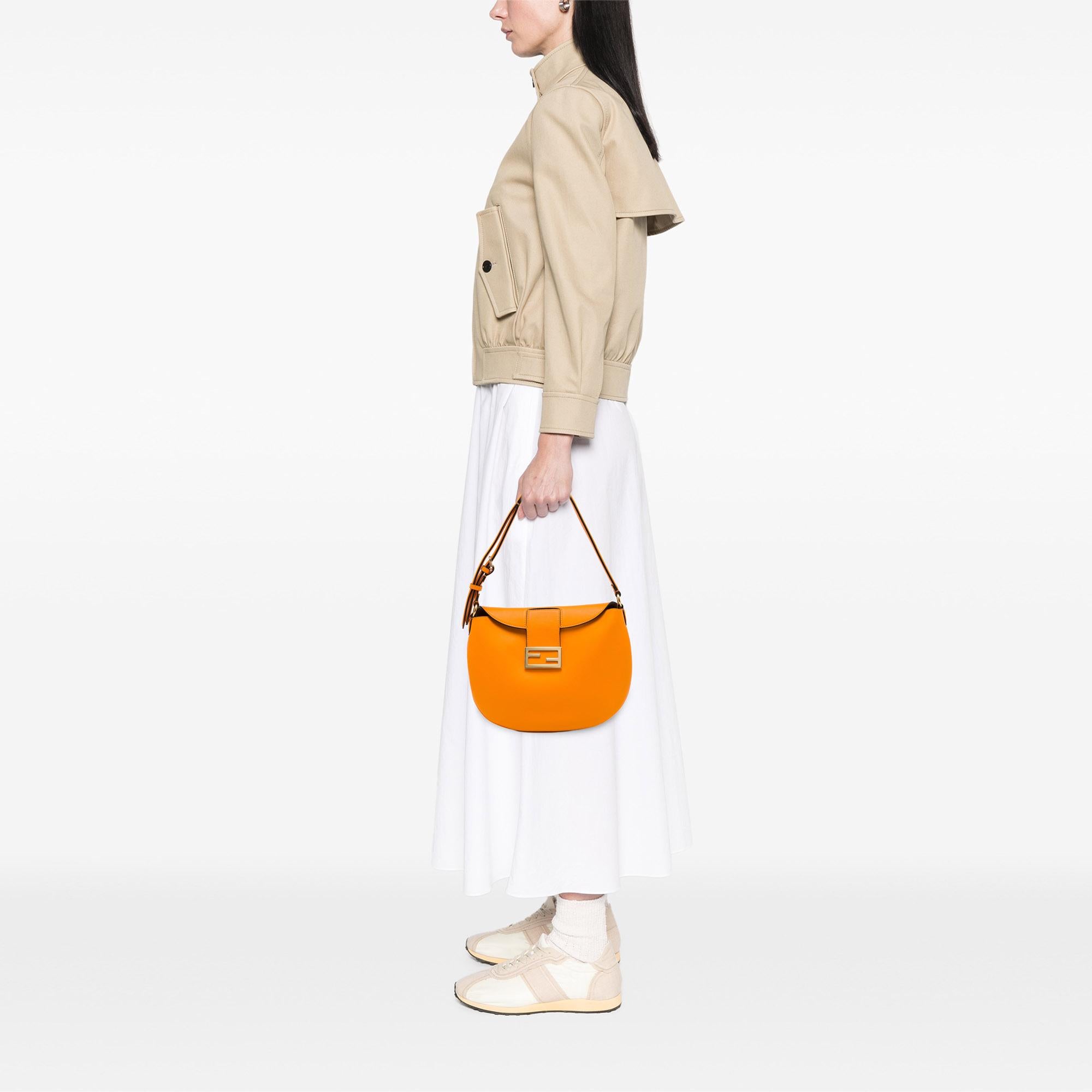 Fendi Small Leather Croissant Hobo Bag