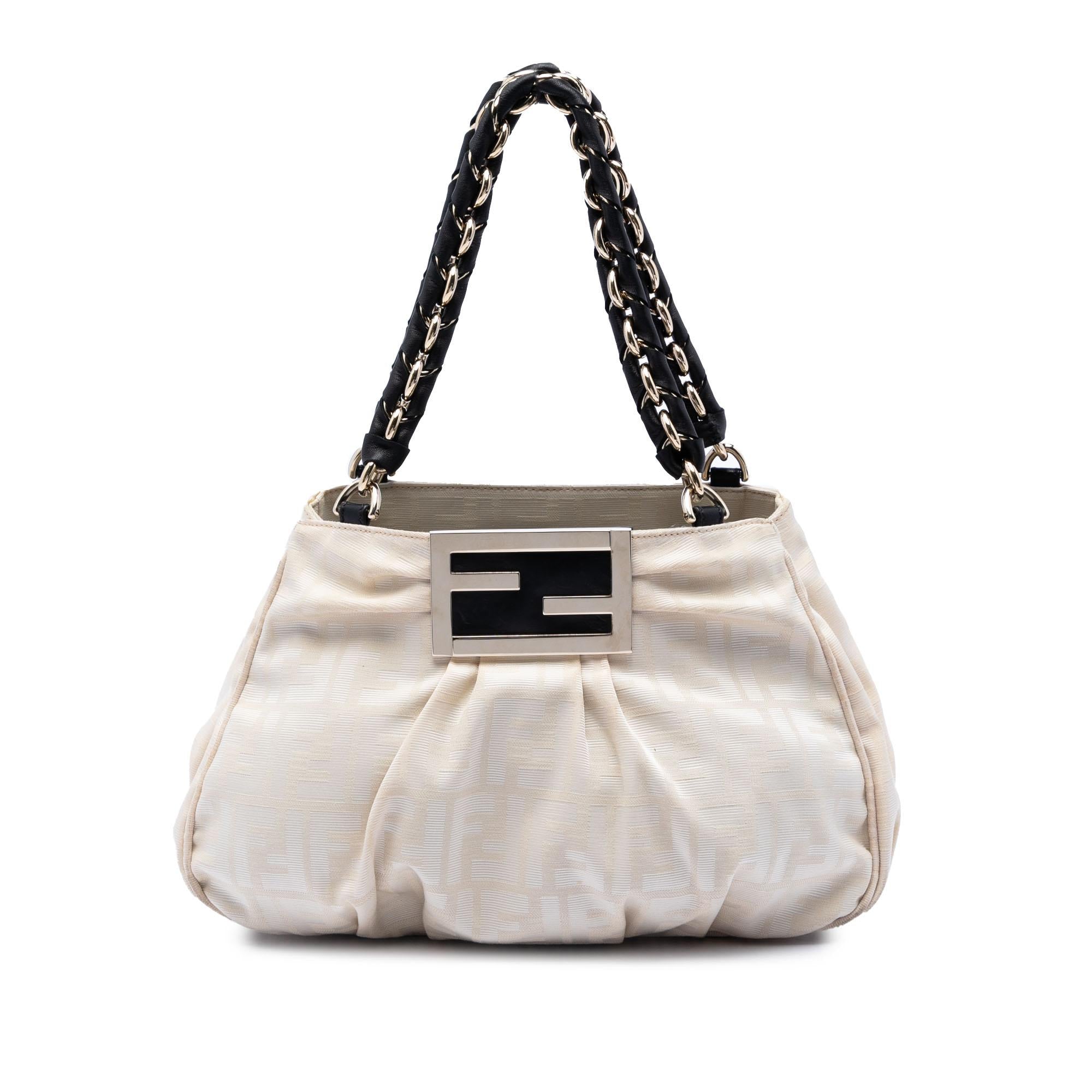 Fendi Small Zucca Canvas Mia Chain Tote