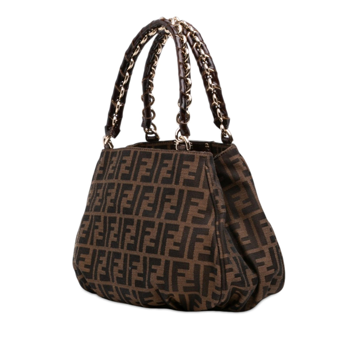 Fendi Small Zucca Canvas Mia Chain Tote