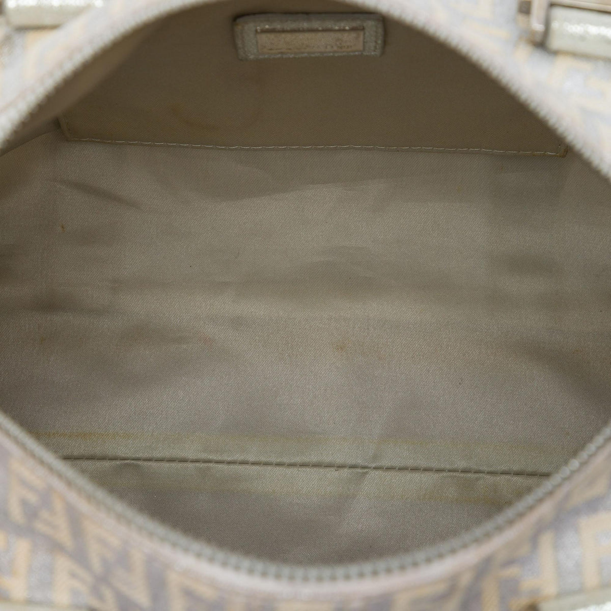 Fendi Small Zucchino Metallic Canvas Forever Bauletto Boston Bag
