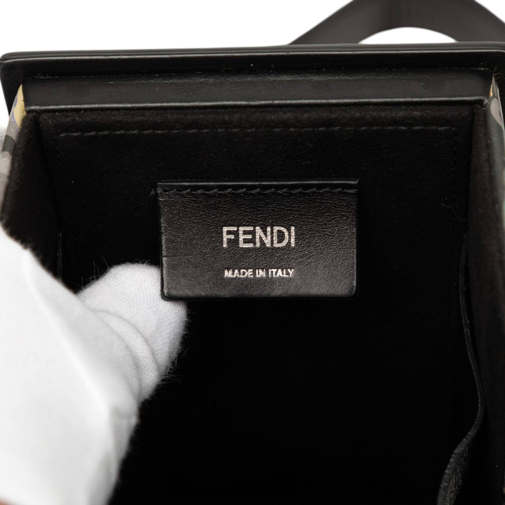 Fendi Smooth Calfskin Marble Print Vertical Box Crossbody