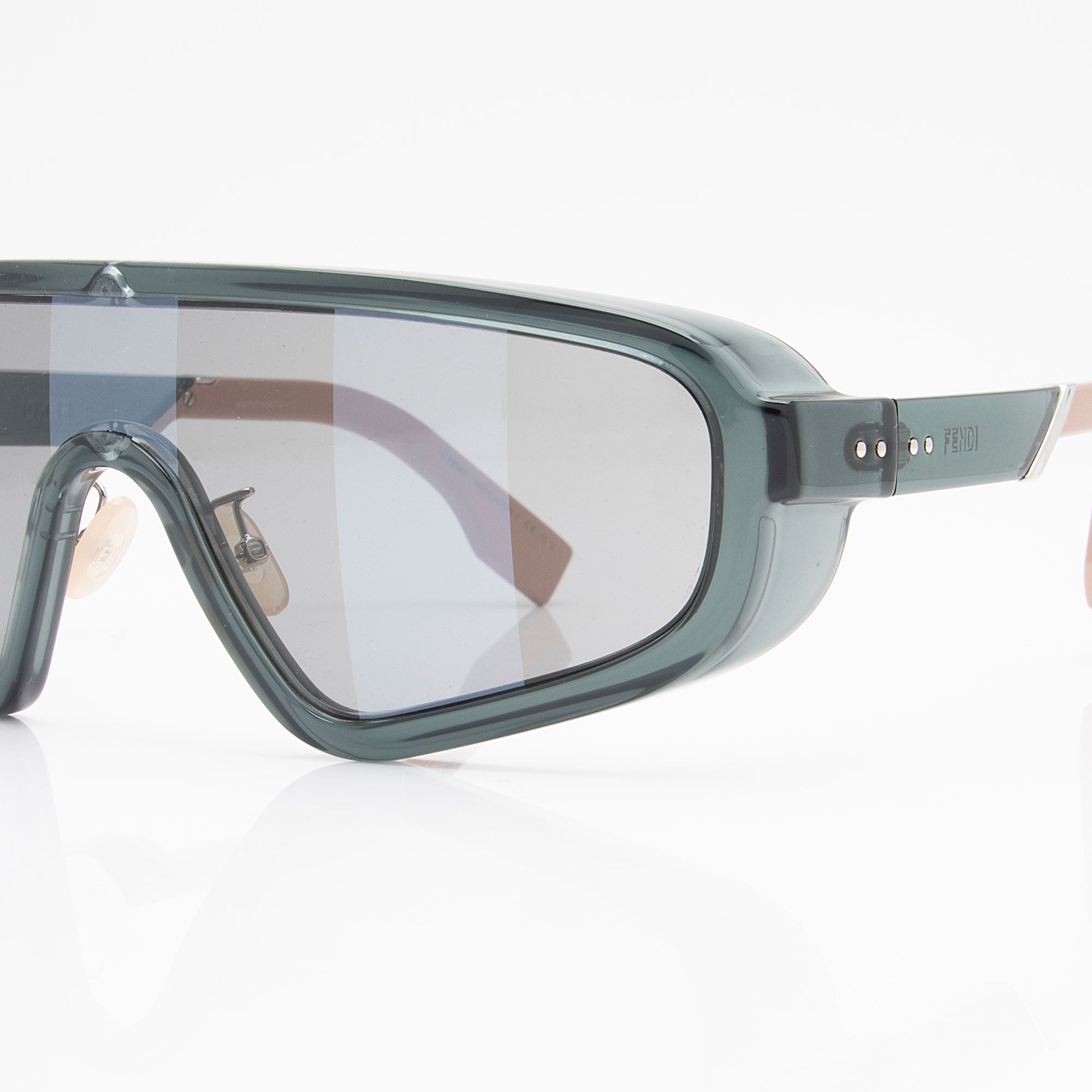 Fendi Striped Biker Shield Sunglasses