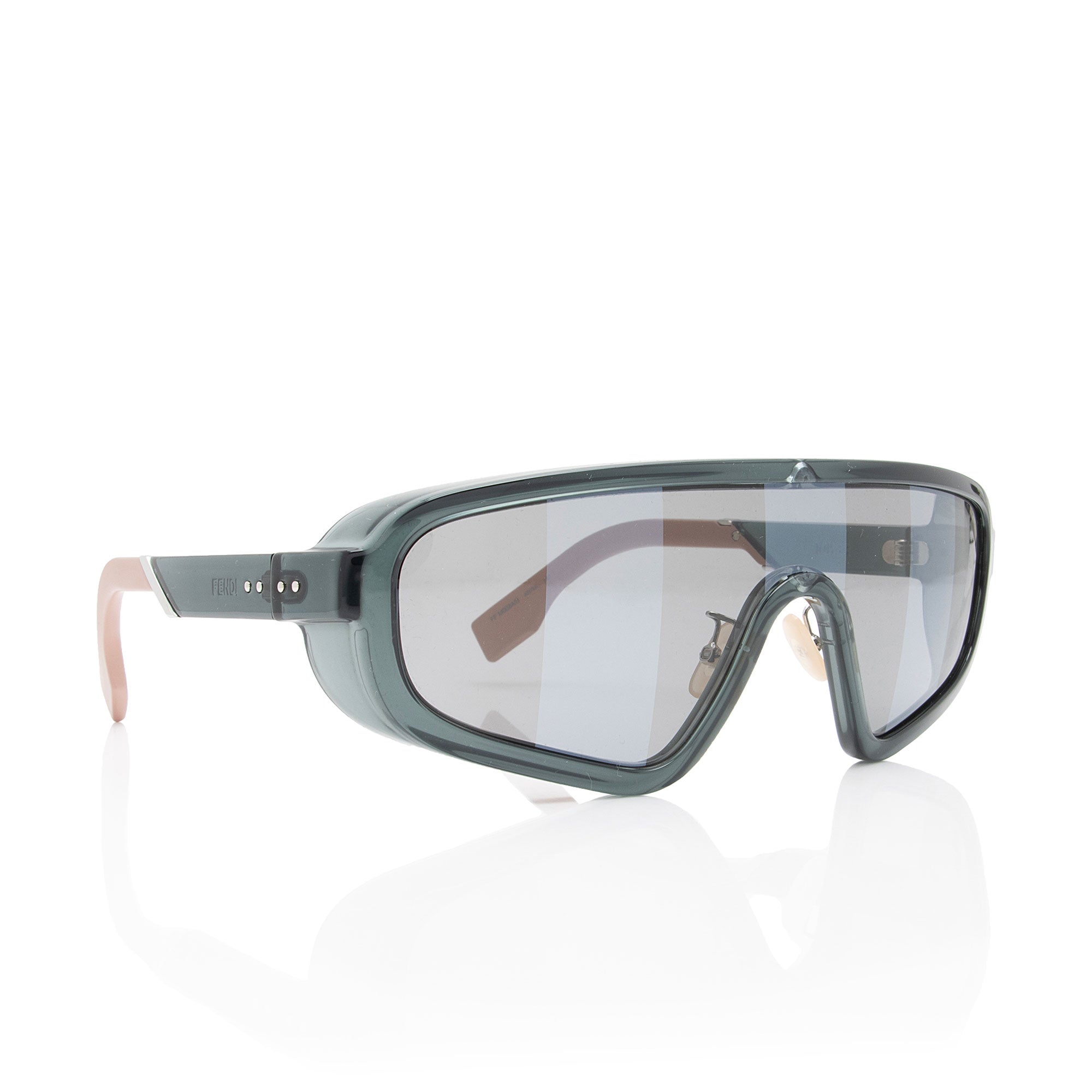 Fendi Striped Biker Shield Sunglasses