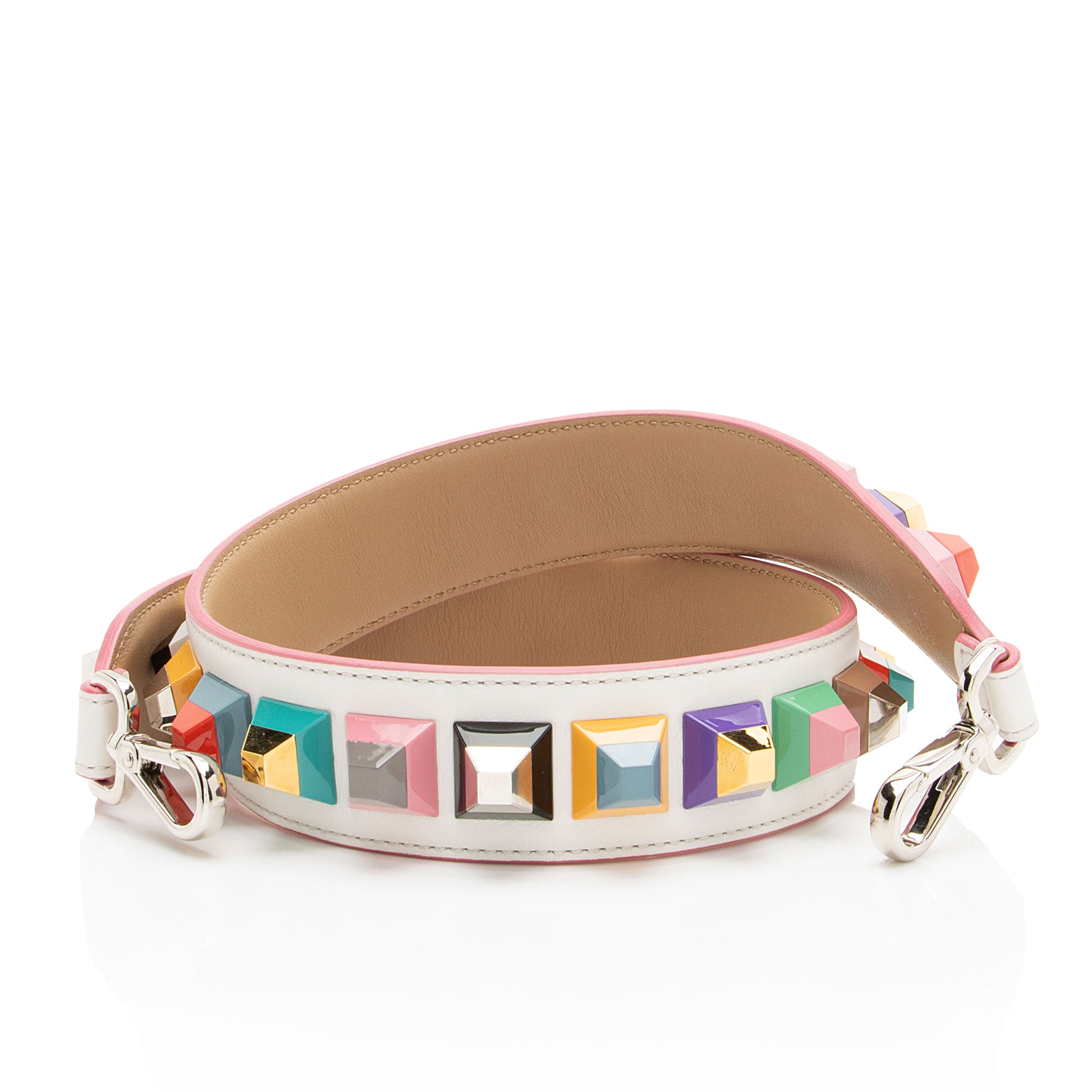 Fendi Studded Leather Strap You Shoulder Strap