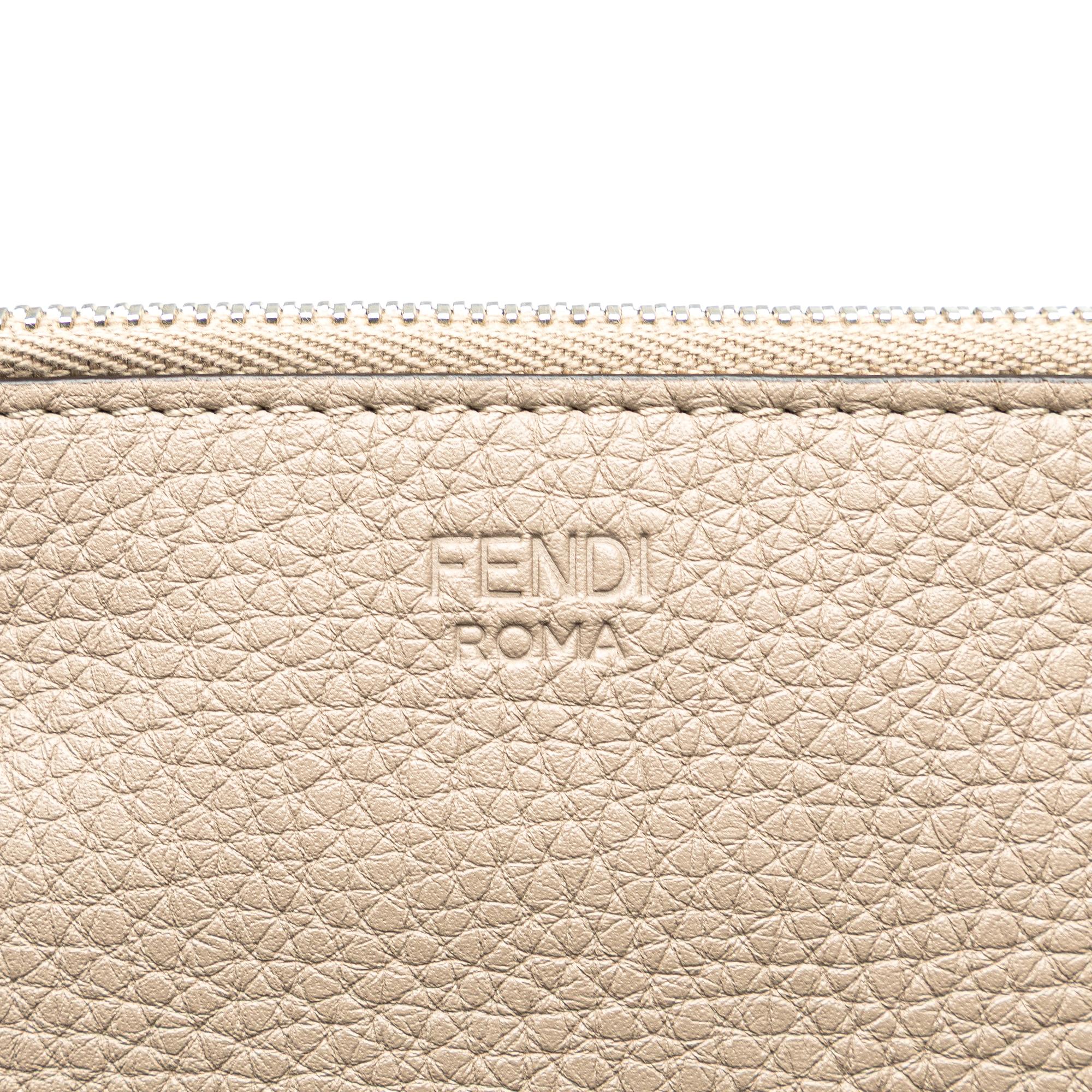 Fendi Sue Tilley Leather Banana Zip Clutch