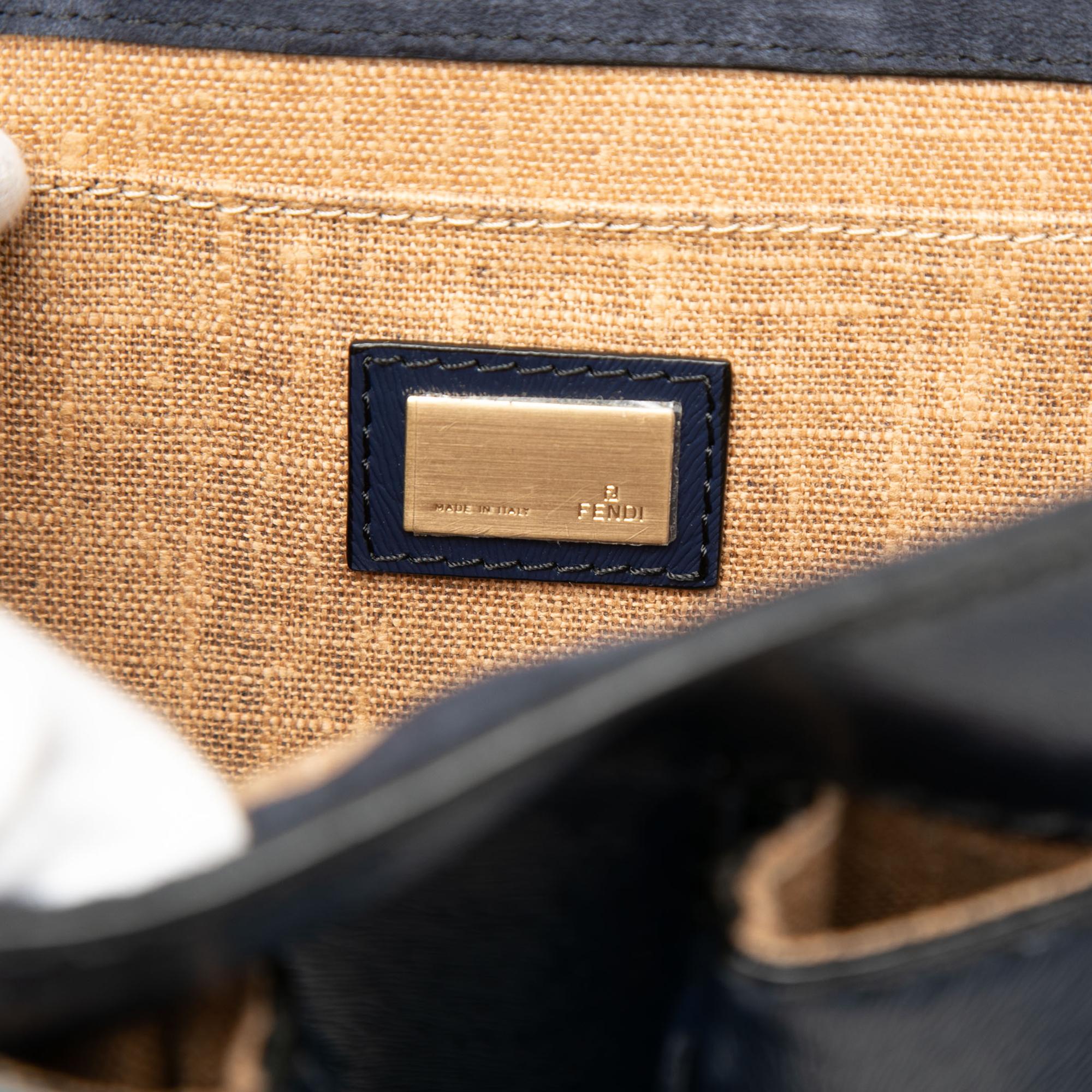 Fendi Textured Patent F3 Secret Code Satchel