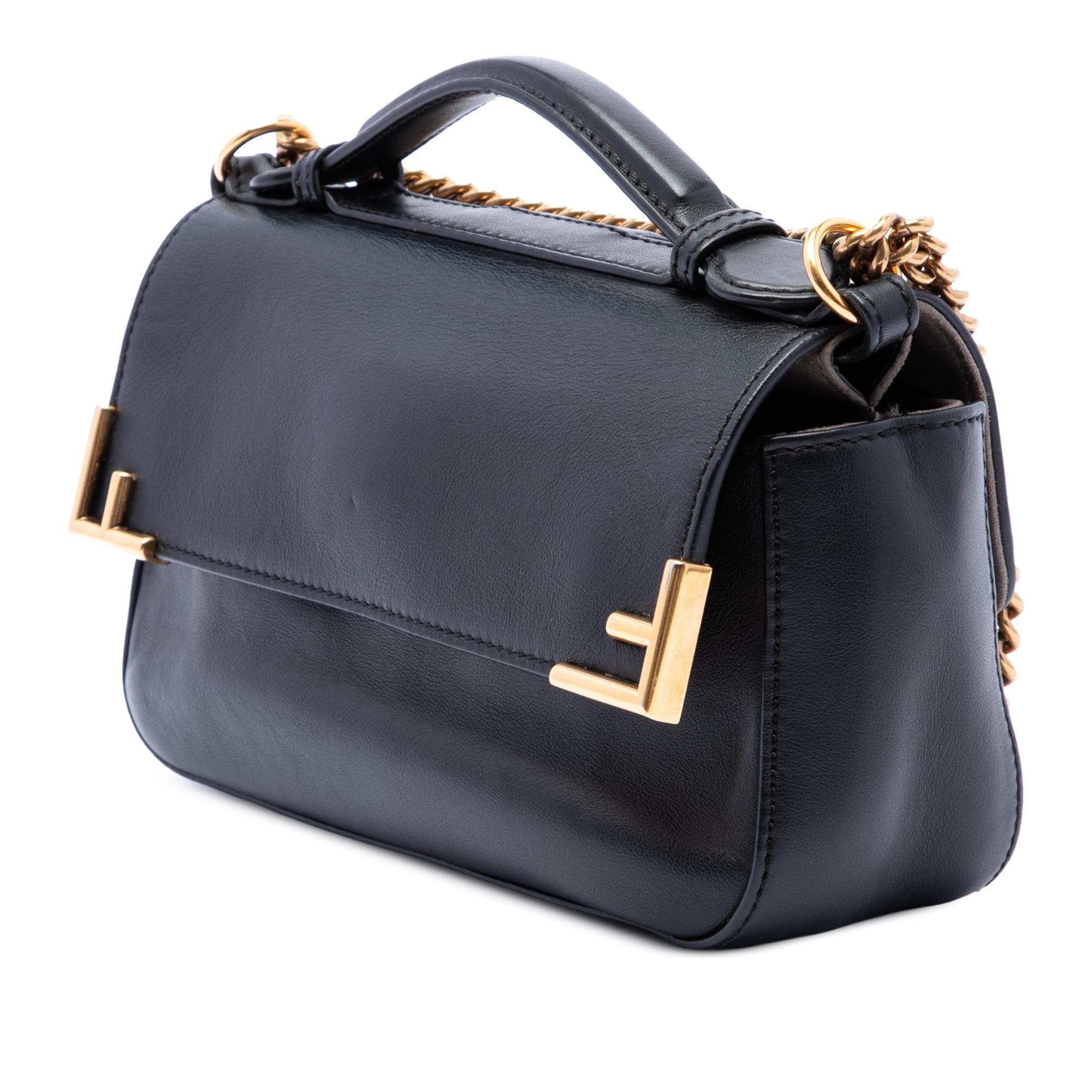 Fendi Vitello Grace and Glazed FF 1974 Double F Satchel