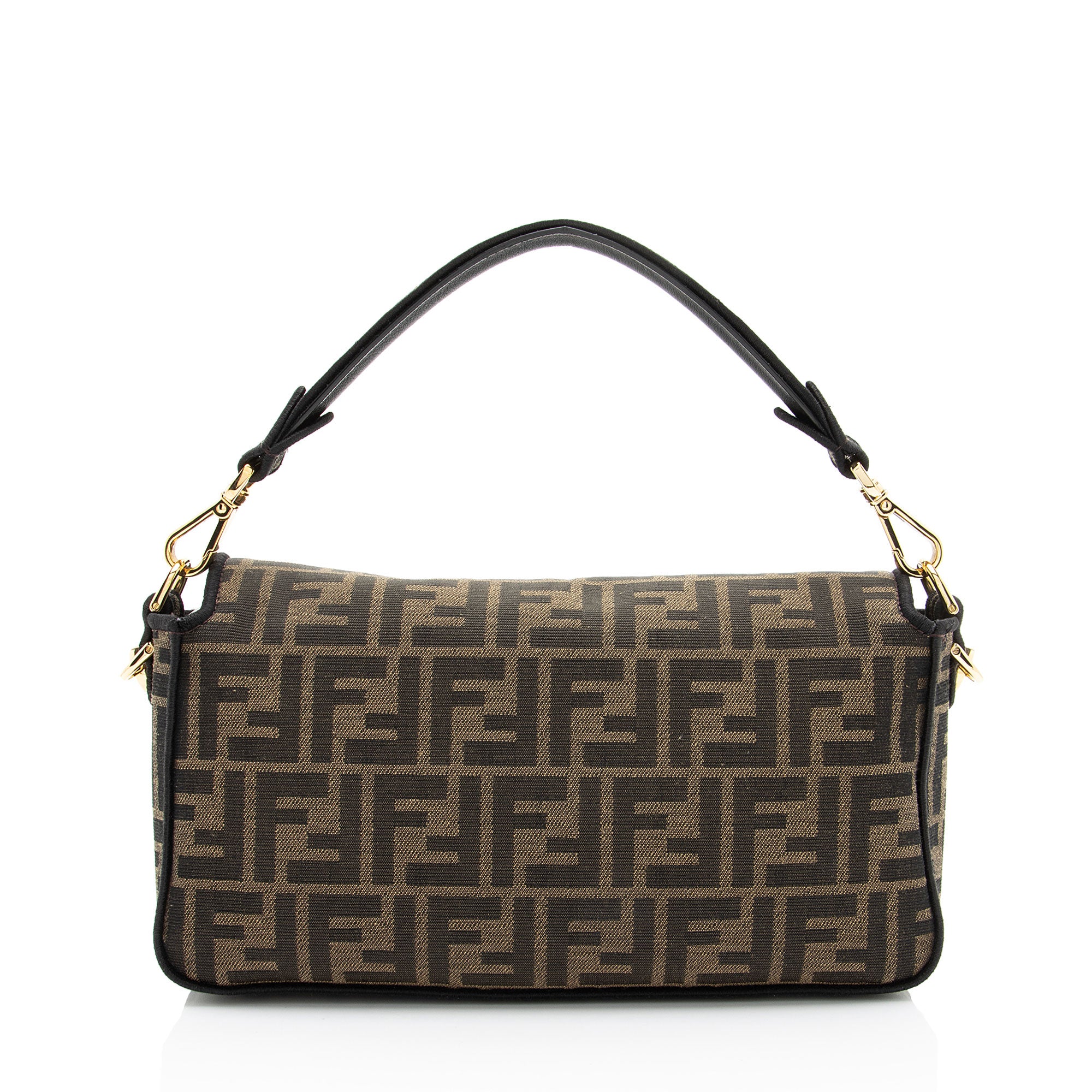 Fendi Zucca Calfskin Baguette Shoulder Bag