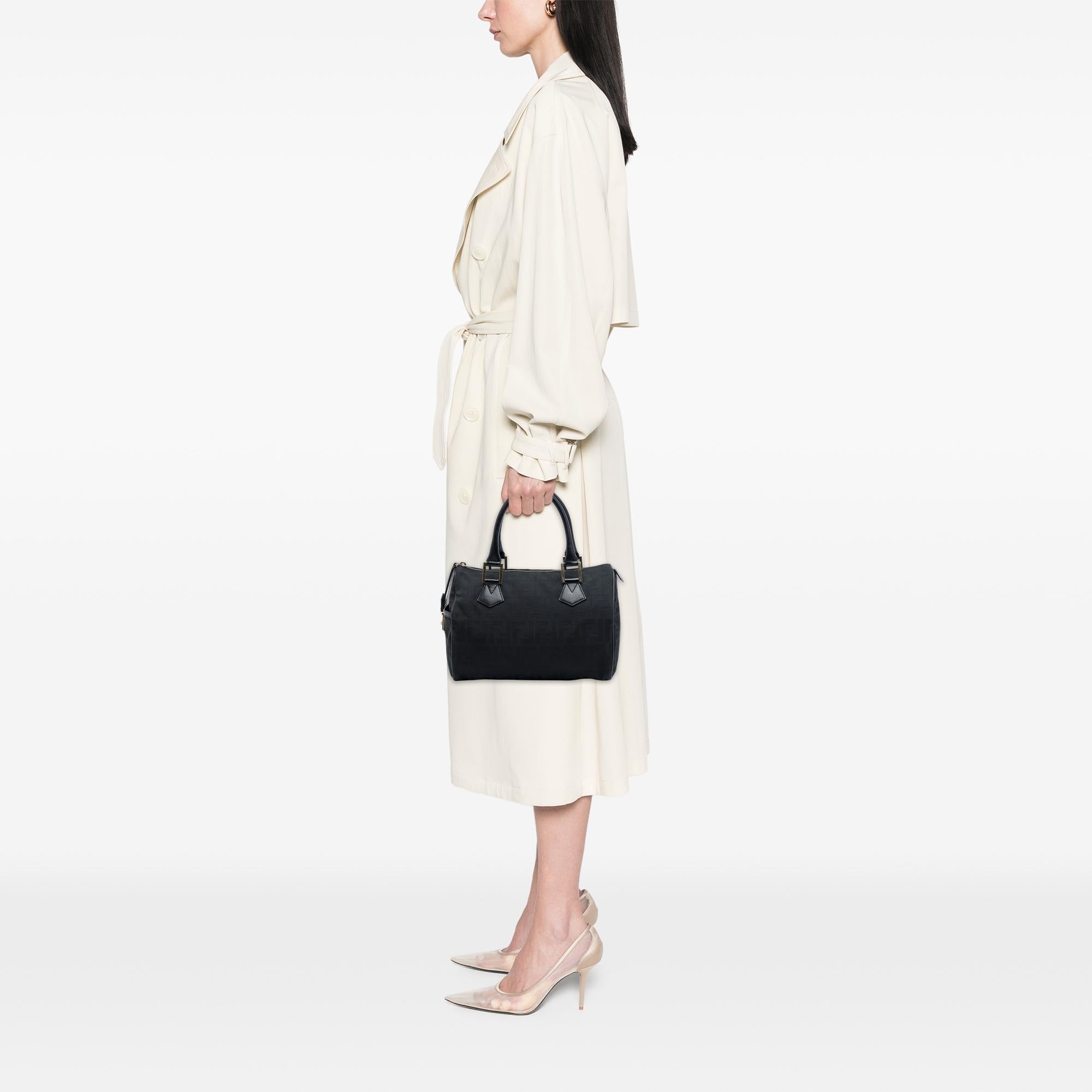 Fendi Zucca Canvas Boston Bag