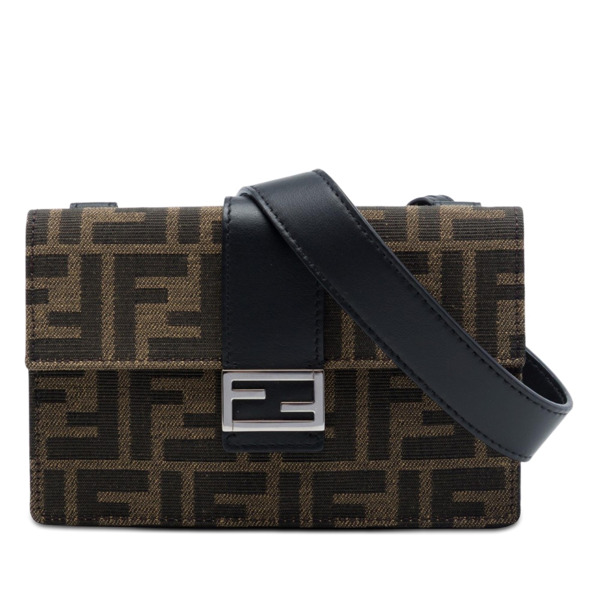 Fendi Zucca Canvas Convertible Baguette Pouch