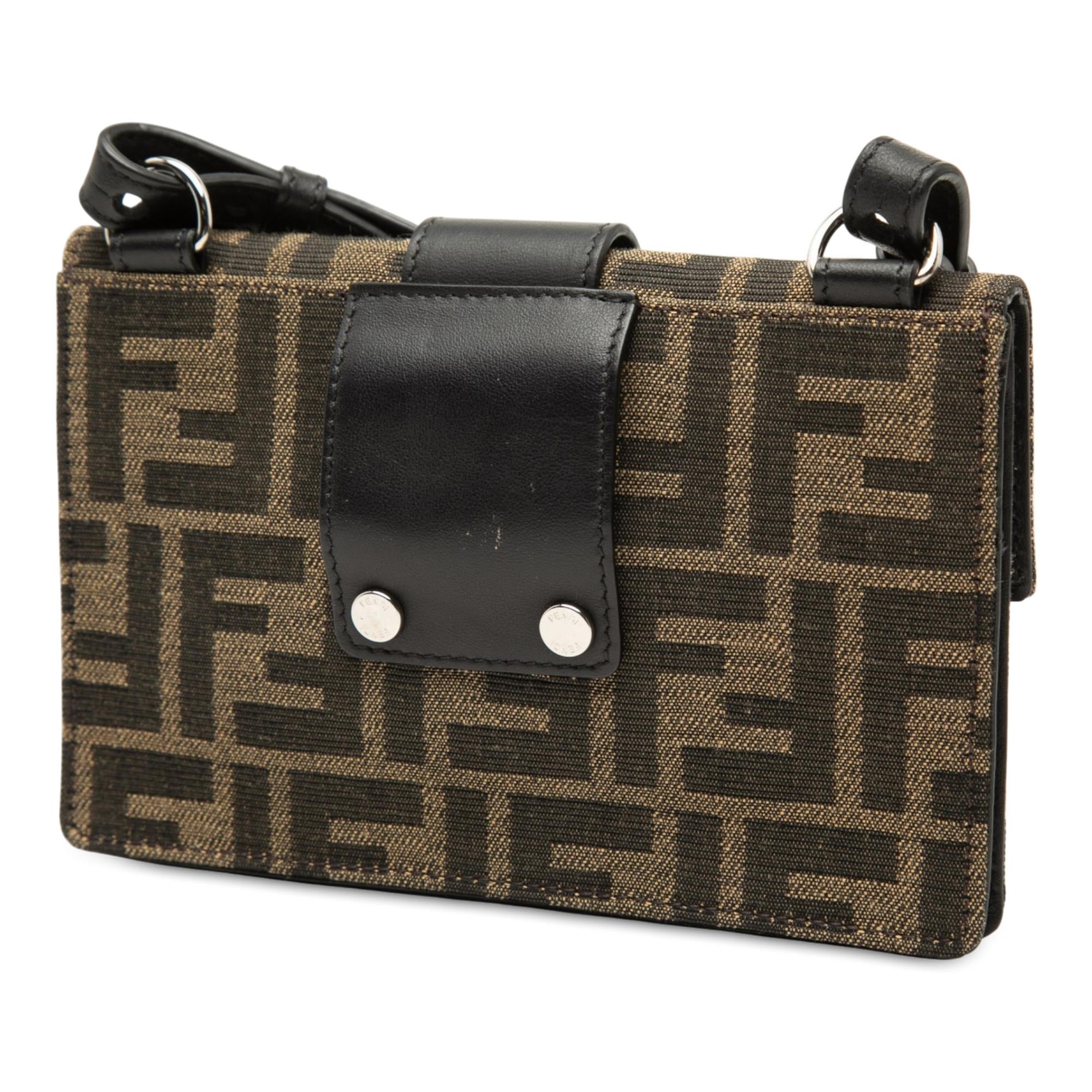 Fendi Zucca Canvas Convertible Baguette Pouch