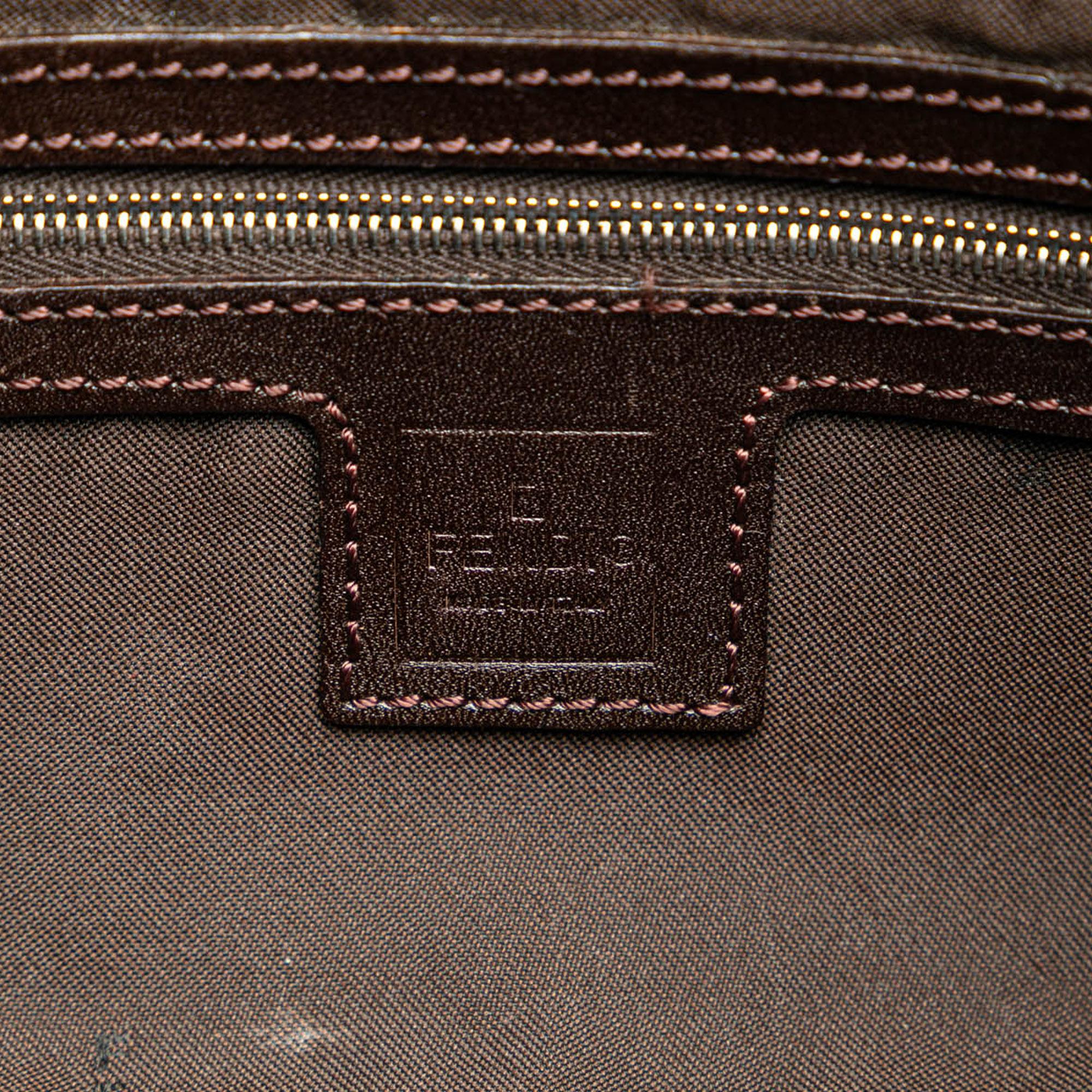 Fendi Zucca Canvas Double Flap Shoulder Bag (SHG-jvqpSt)