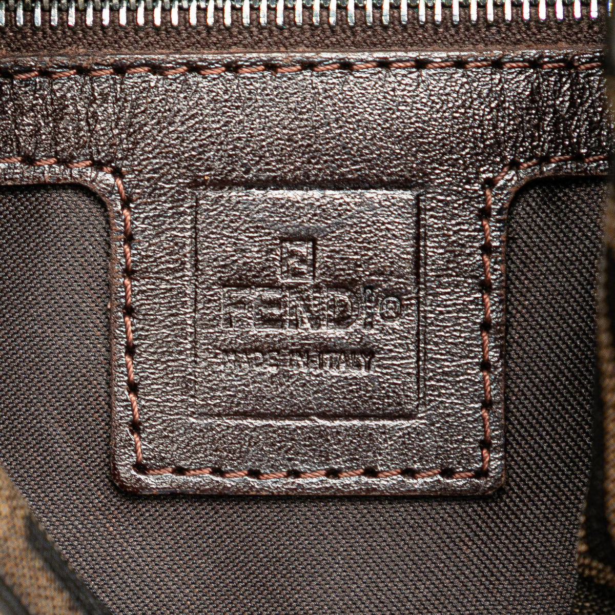 Fendi Zucca Canvas Double Flap Shoulder Bag