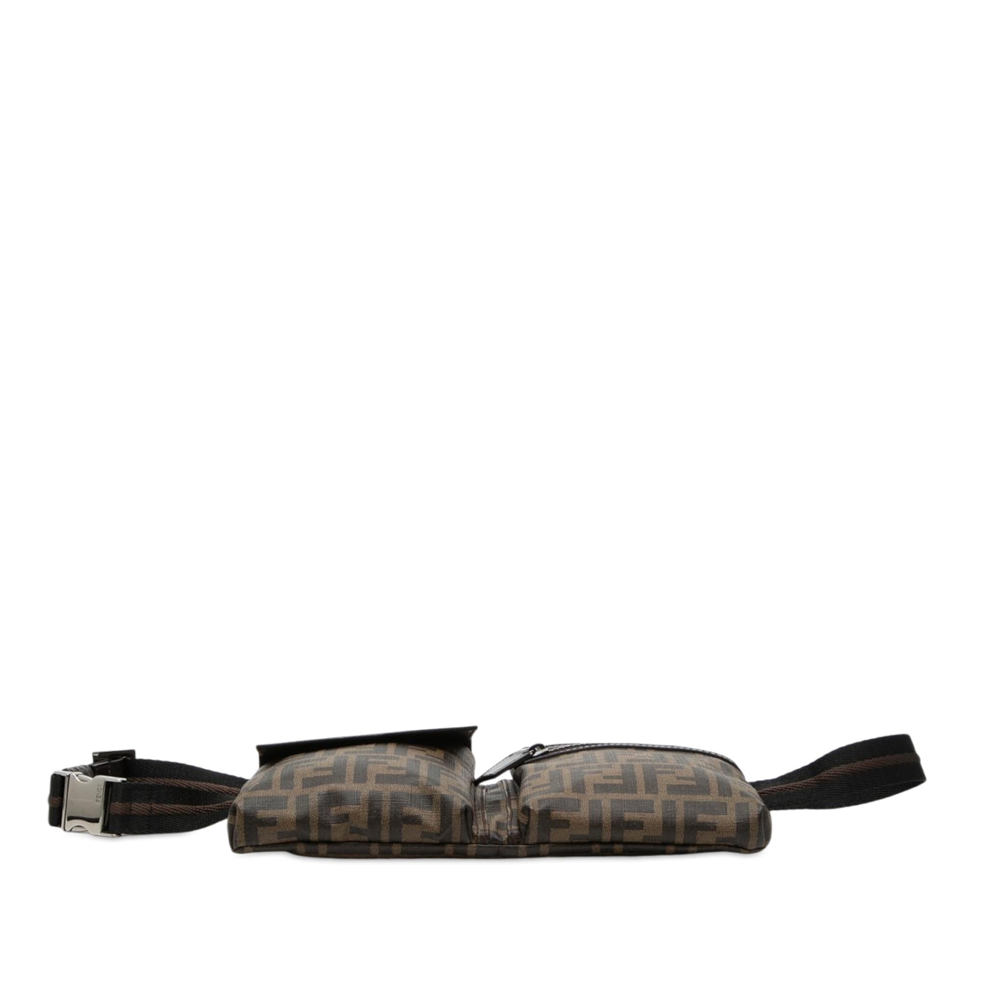 Fendi Zucca Canvas Double Pocket Belt Bag