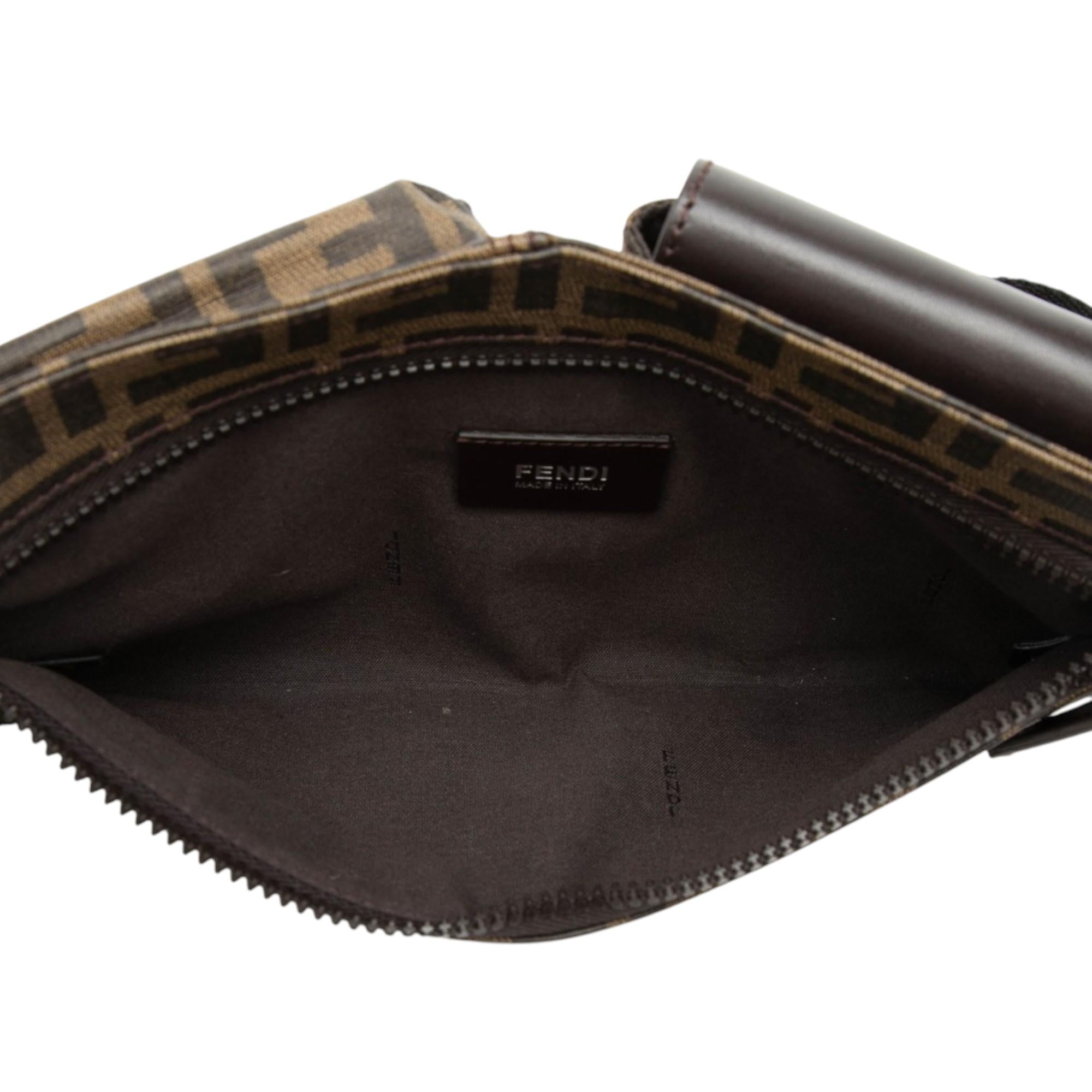 Fendi Zucca Canvas Double Pocket Belt Bag