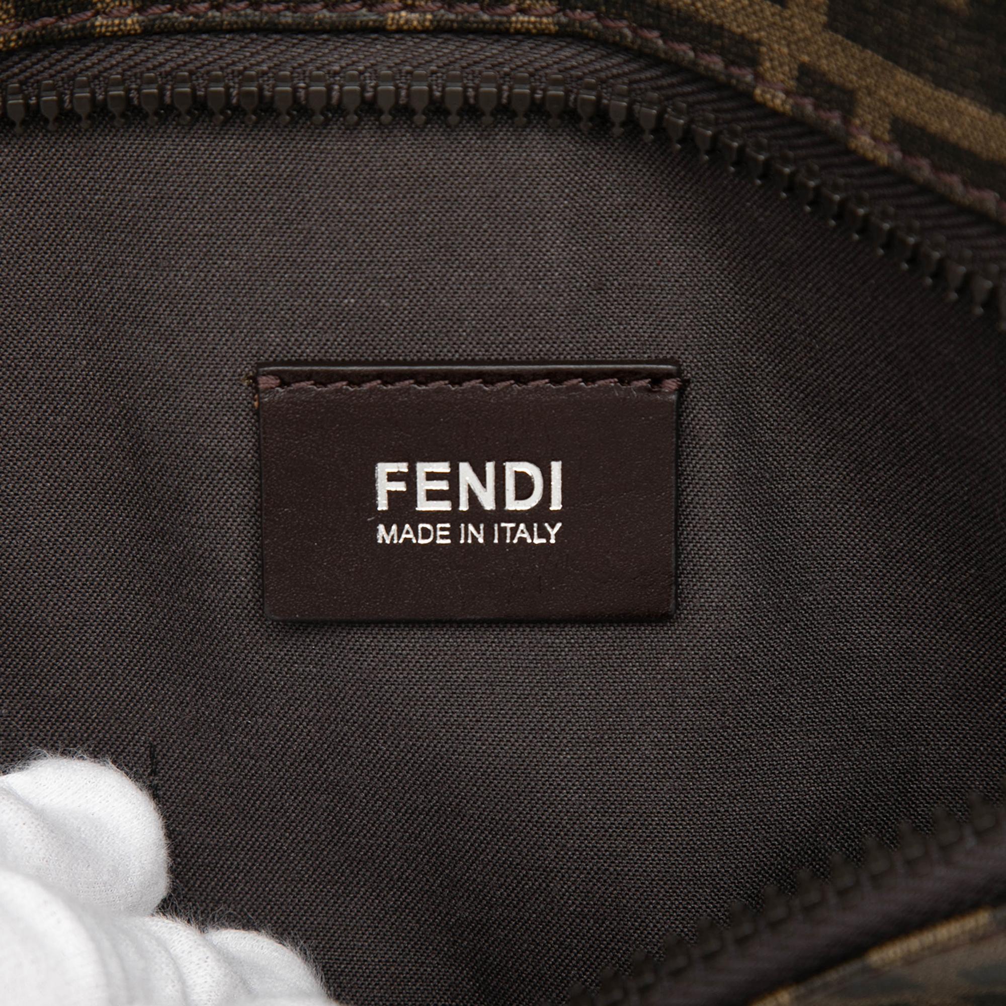 Fendi Zucca Canvas Double Pocket Belt Bag