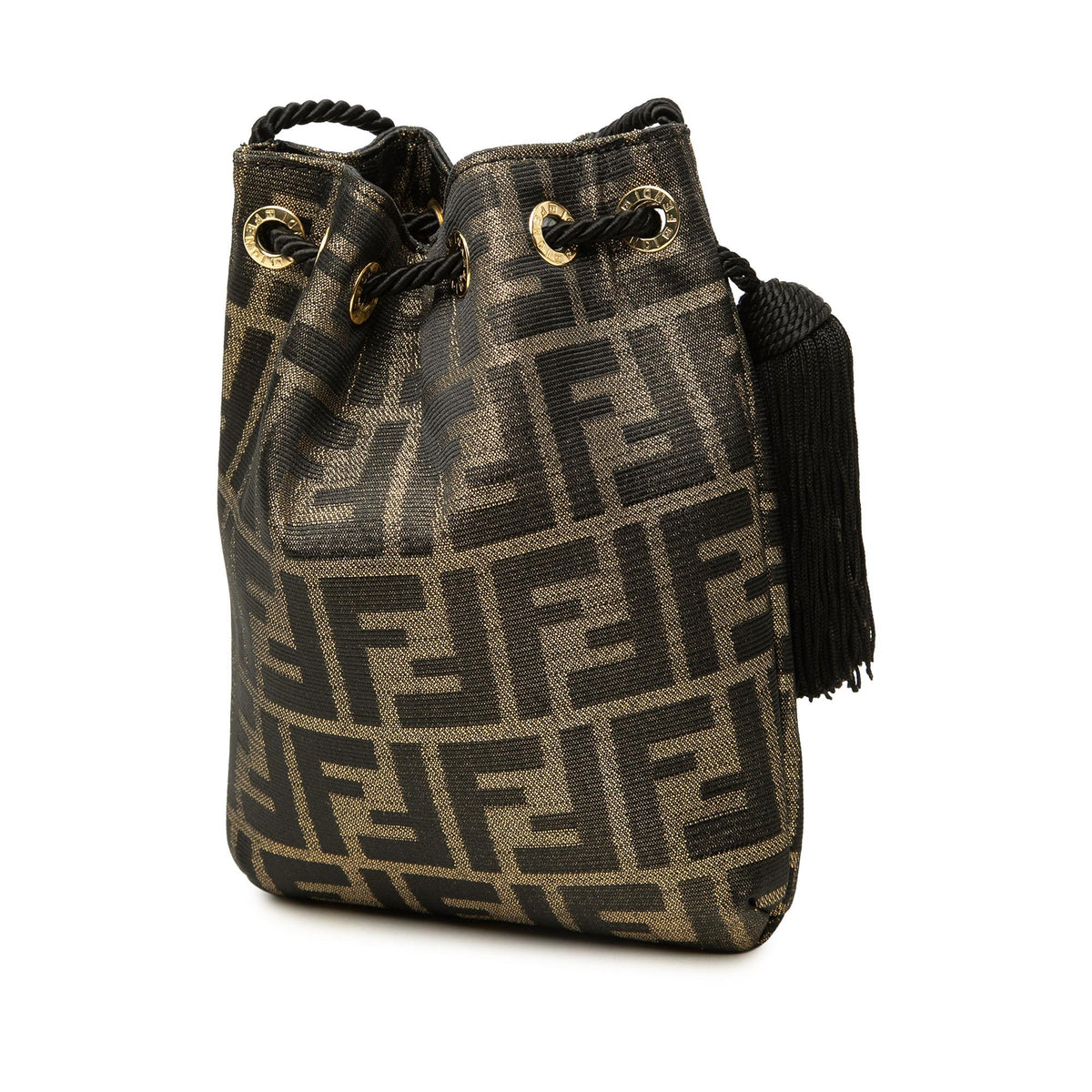 Fendi Zucca Canvas Drawstring Bucket Bag