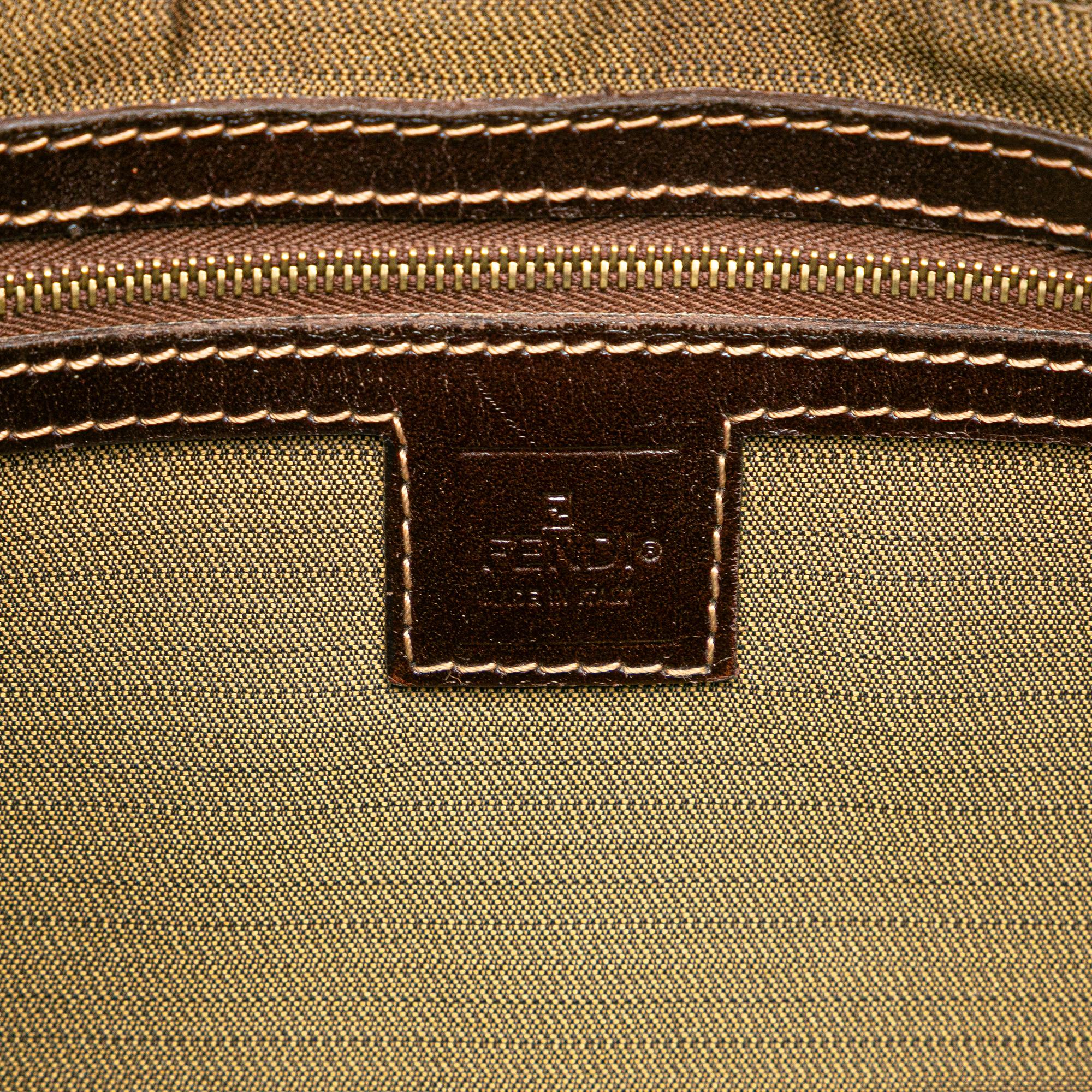 Fendi Zucca Canvas Push Lock Box Handbag