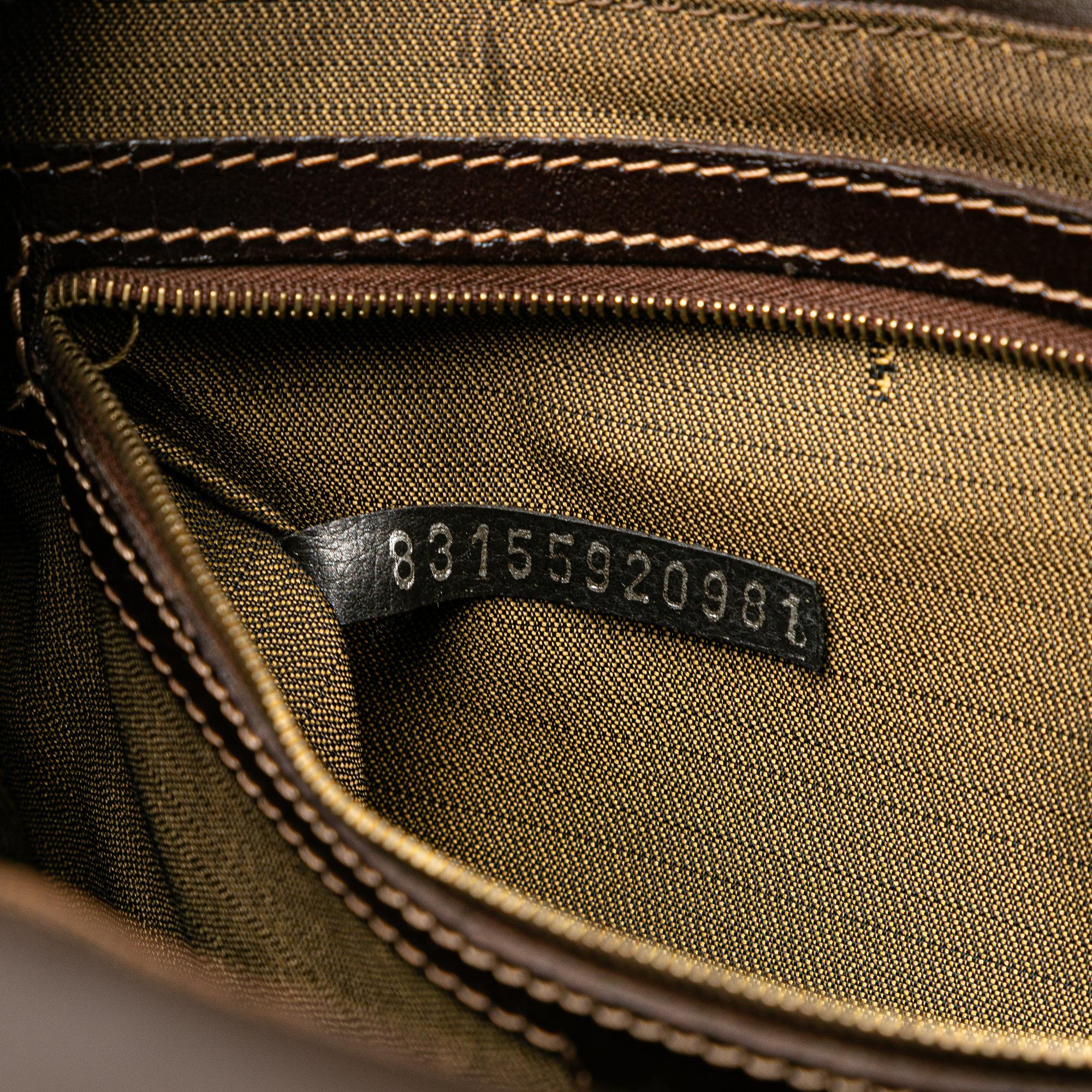 Fendi Zucca Canvas Push Lock Box Handbag