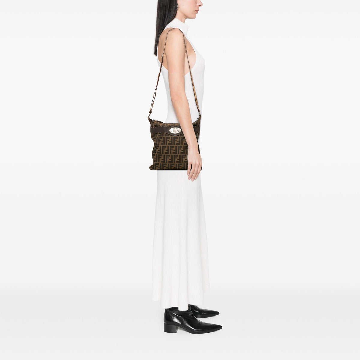 Fendi Zucca Canvas Selleria Crossbody