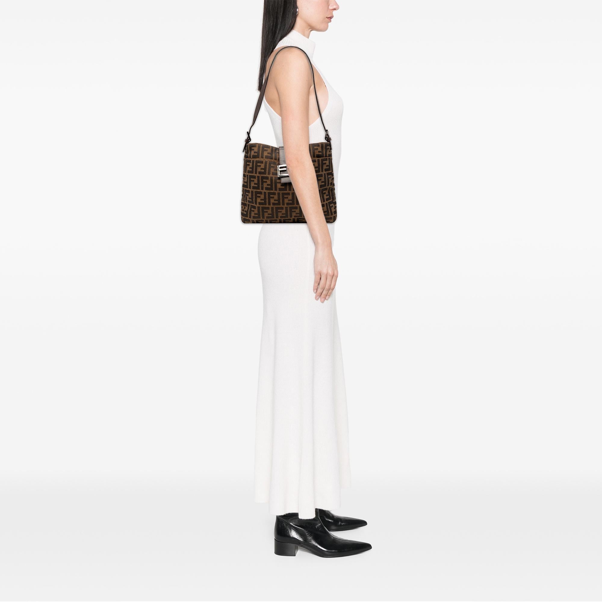 Fendi Zucca Canvas Shoulder Bag