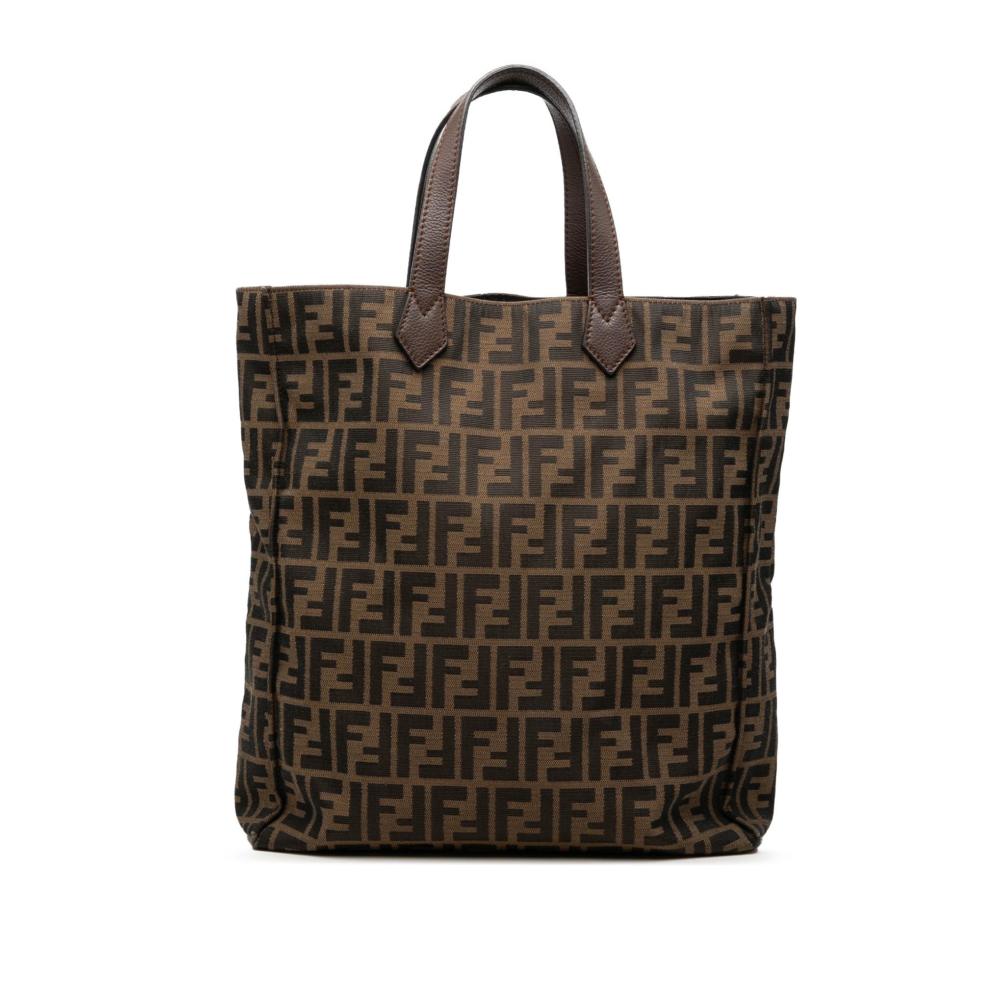 Fendi Zucca Canvas Vertical Shopping Tote