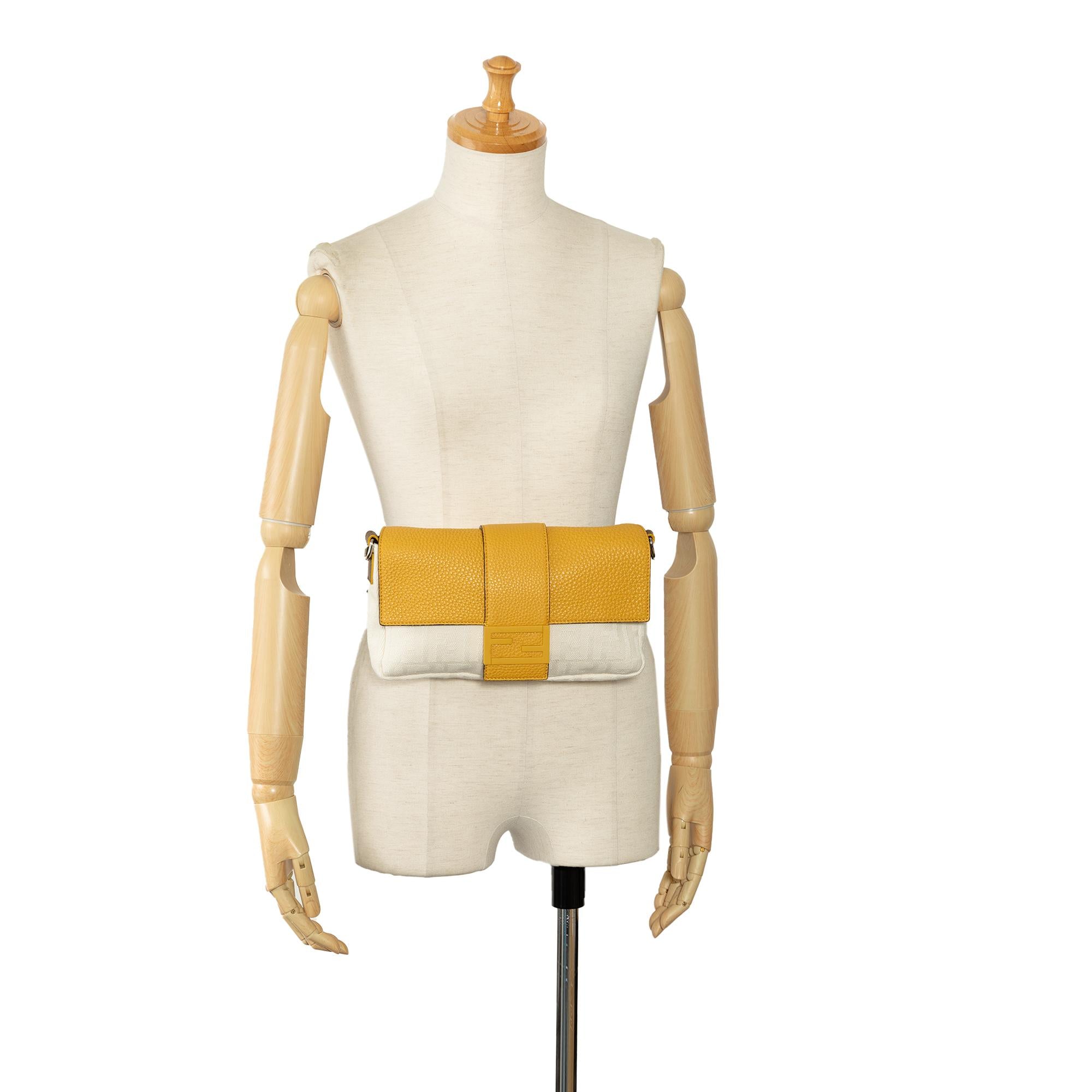 Fendi Zucca Canvas and Leather Convertible Baguette