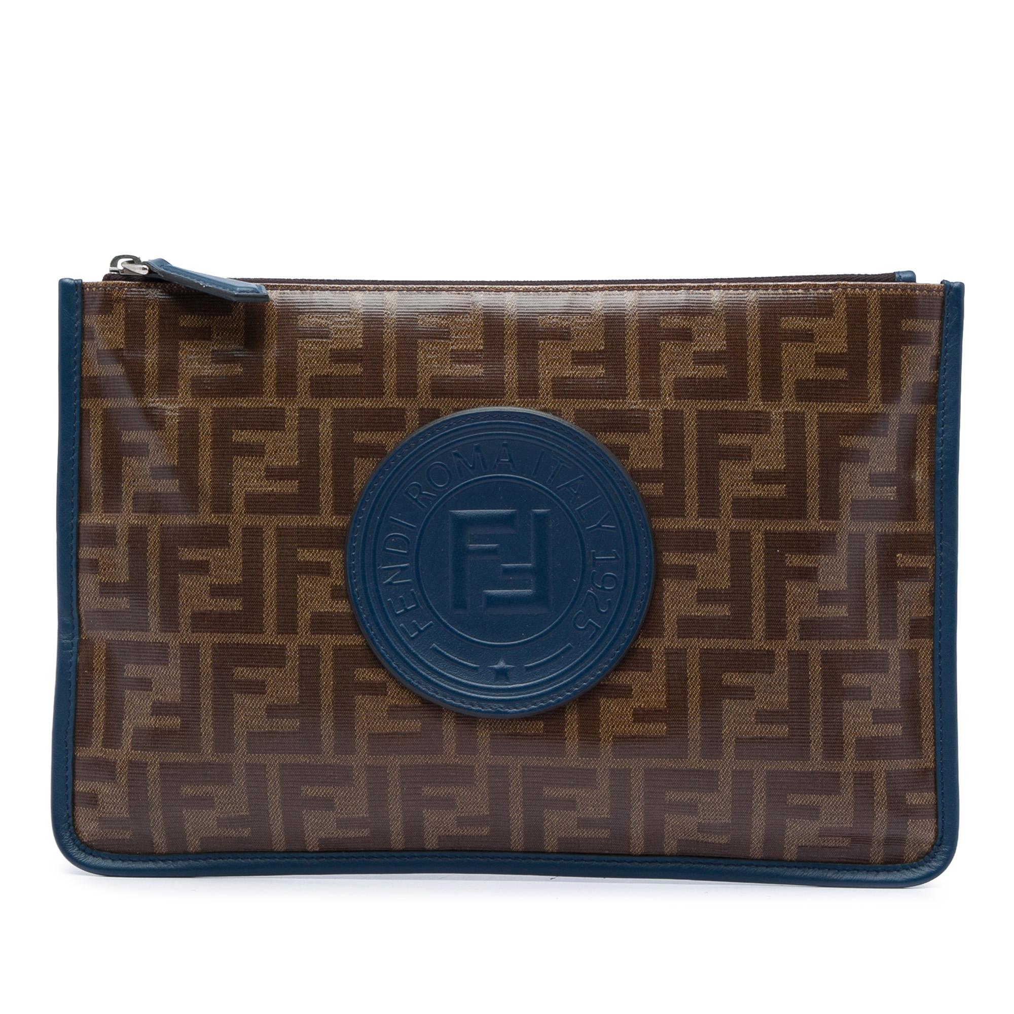Fendi Zucca Coated Canvas Clutch