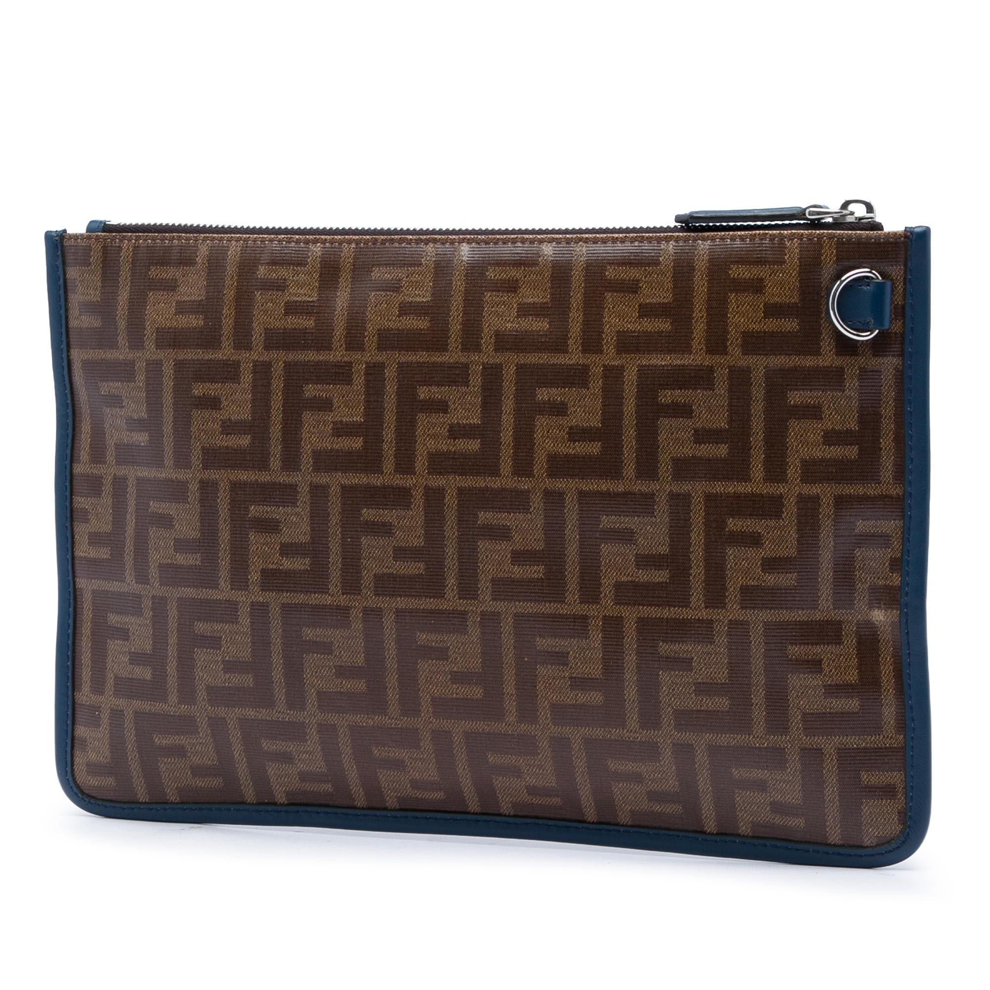 Fendi Zucca Coated Canvas Clutch