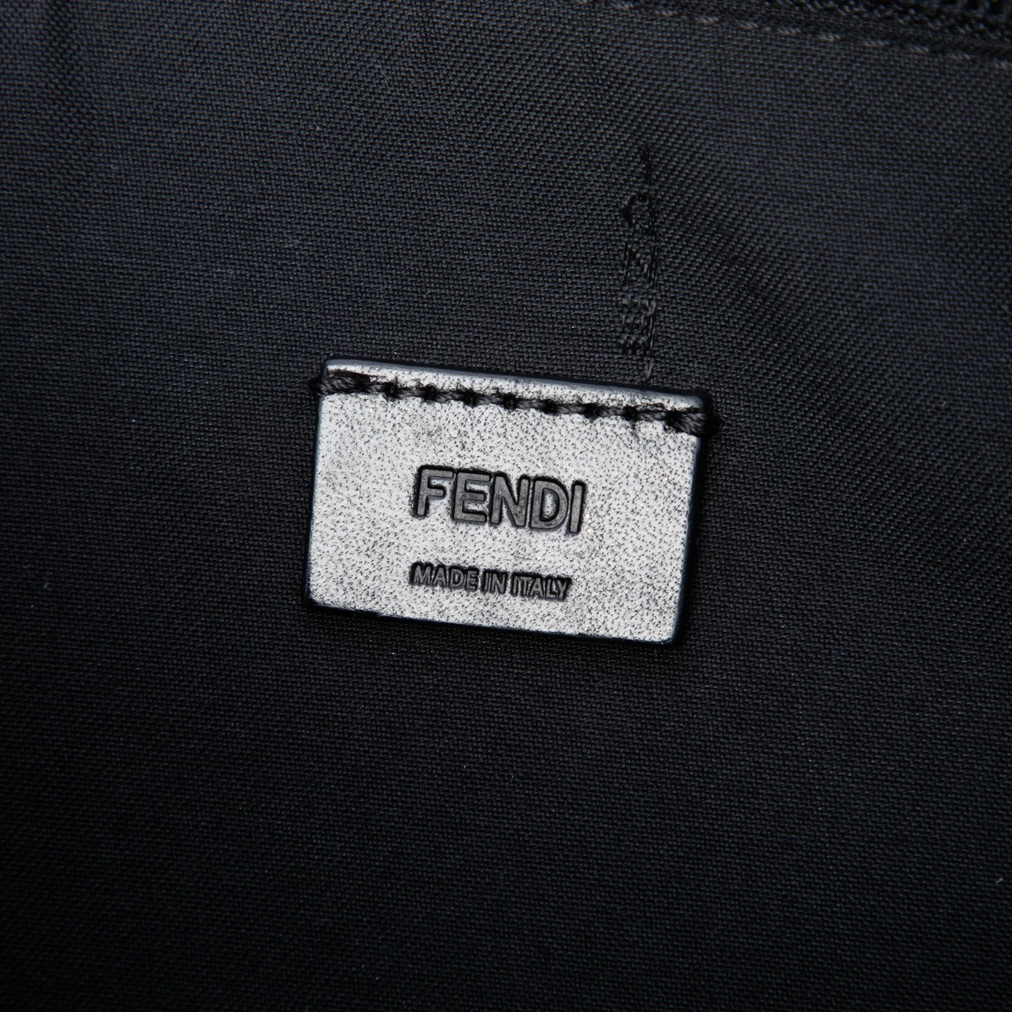 Fendi Zucca Coated Canvas Roma Amor Zip Pouch