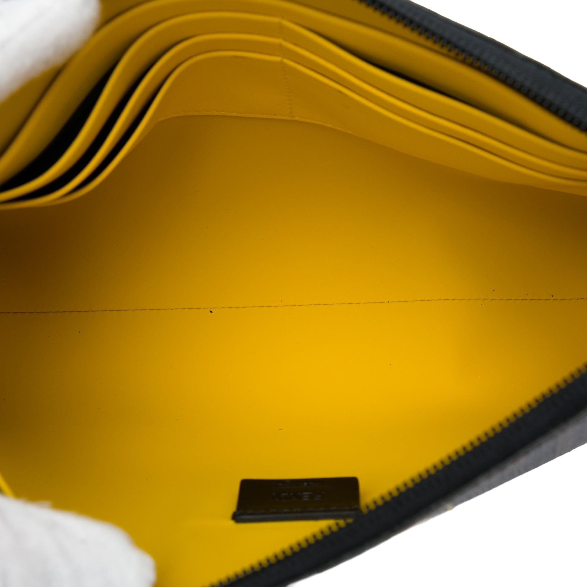 Fendi Zucca Coated Canvas Roma Amor Zip Pouch