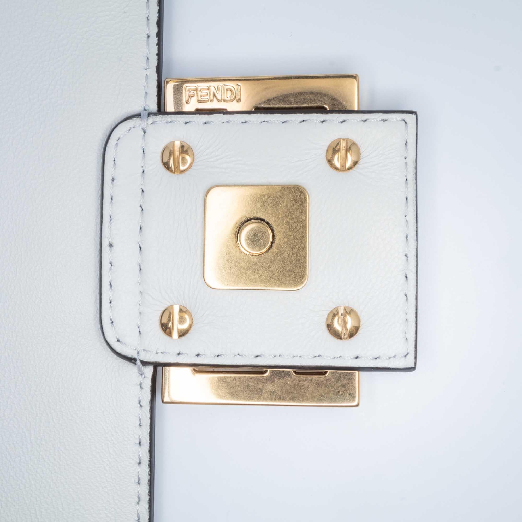 Fendi Zucca Embossed Baguette Satchel