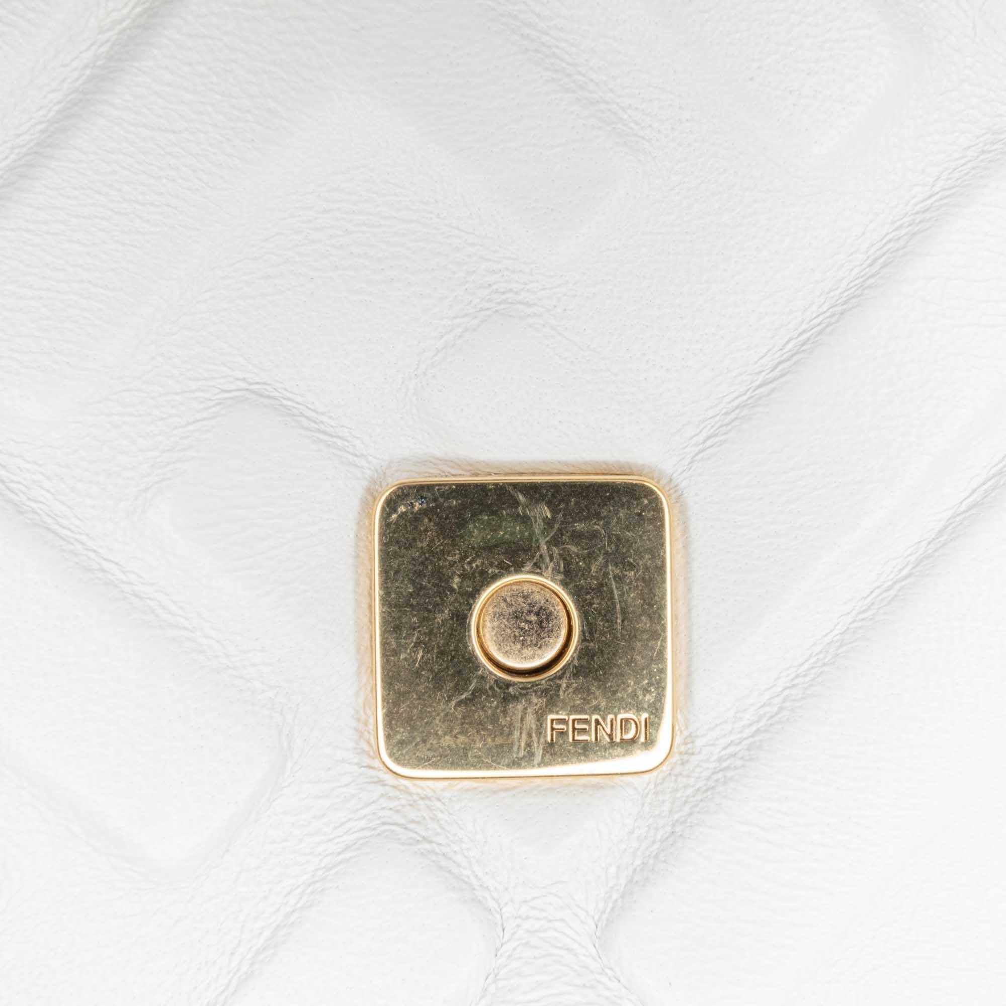 Fendi Zucca Embossed Baguette Satchel