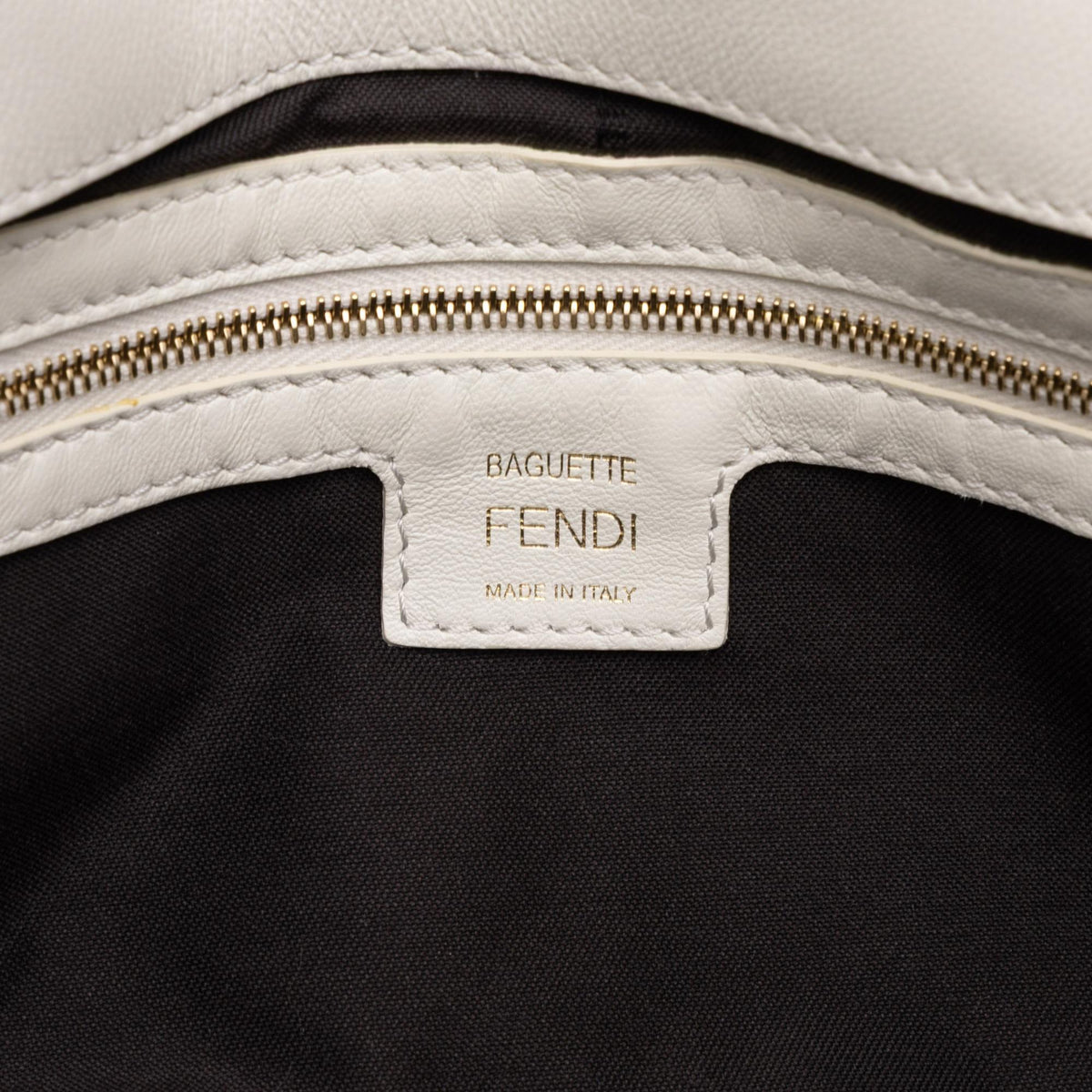 Fendi Zucca Embossed Leather Baguette Satchel