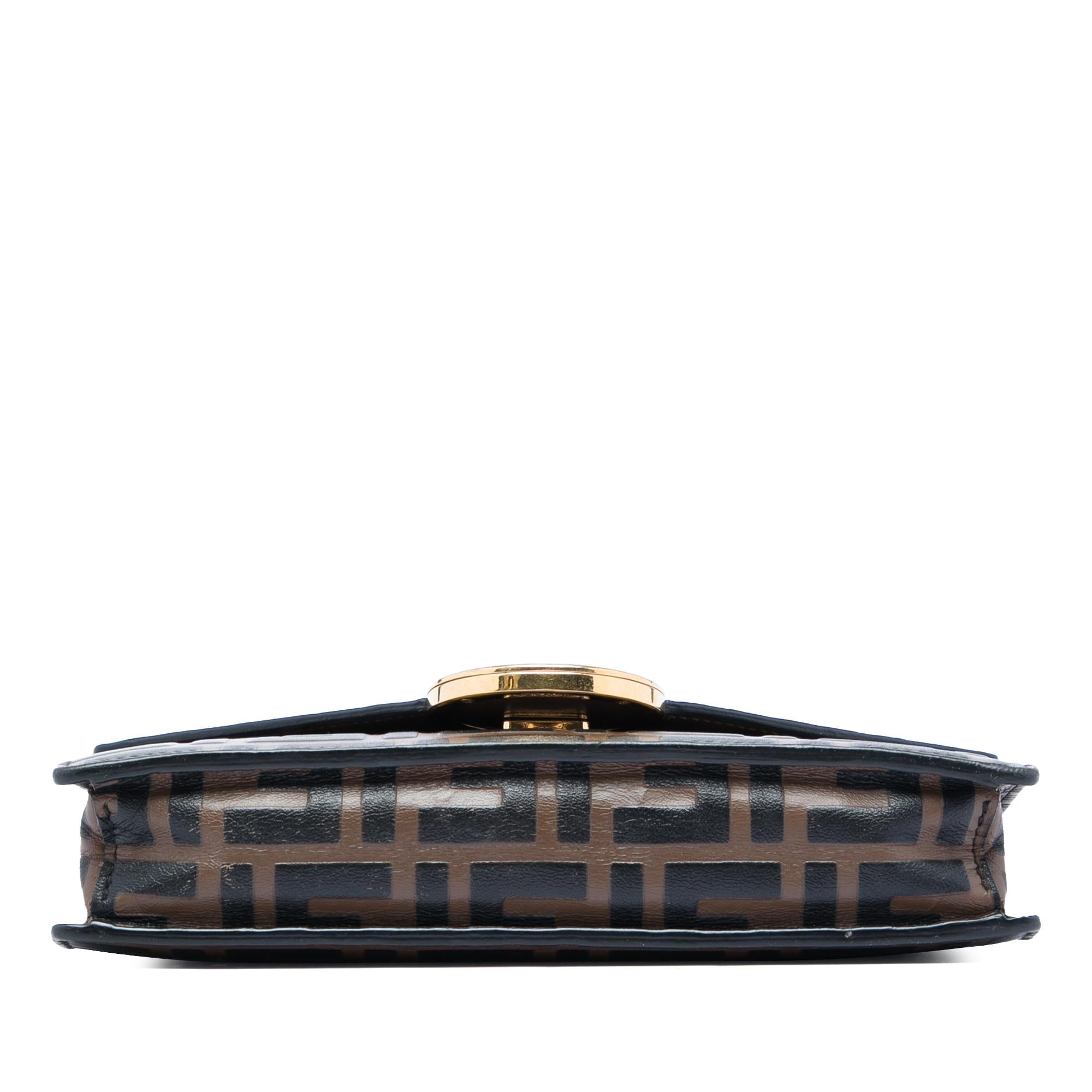 Fendi Zucca Embossed Leather F Is Fendi Envelope Wallet On Chain