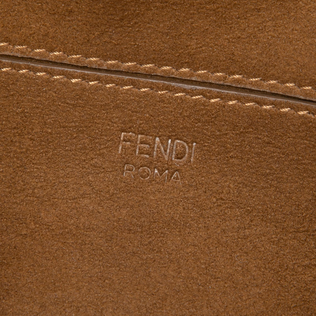 Fendi Zucca Embossed Technical Fabric Chain Midi Baguette