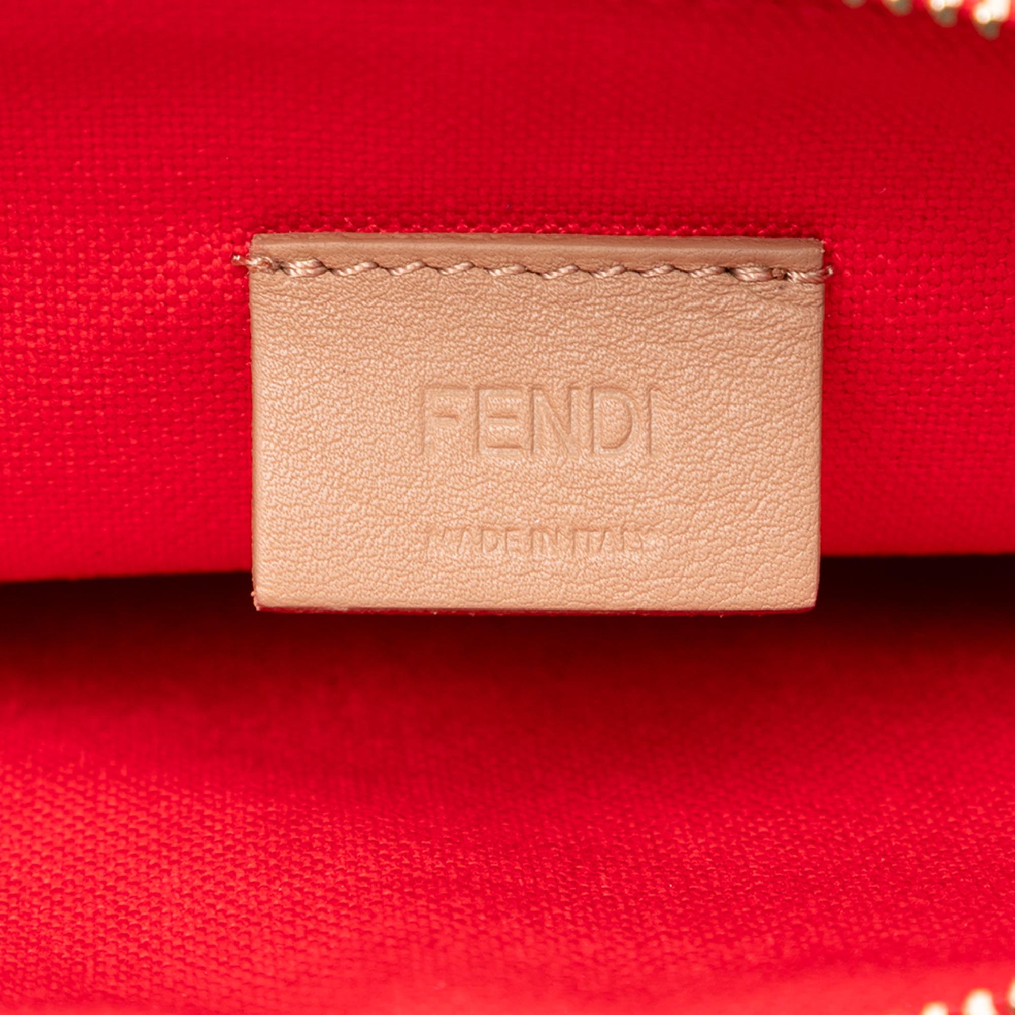 Fendi Zucca Embroidered Canvas Zip Pouch