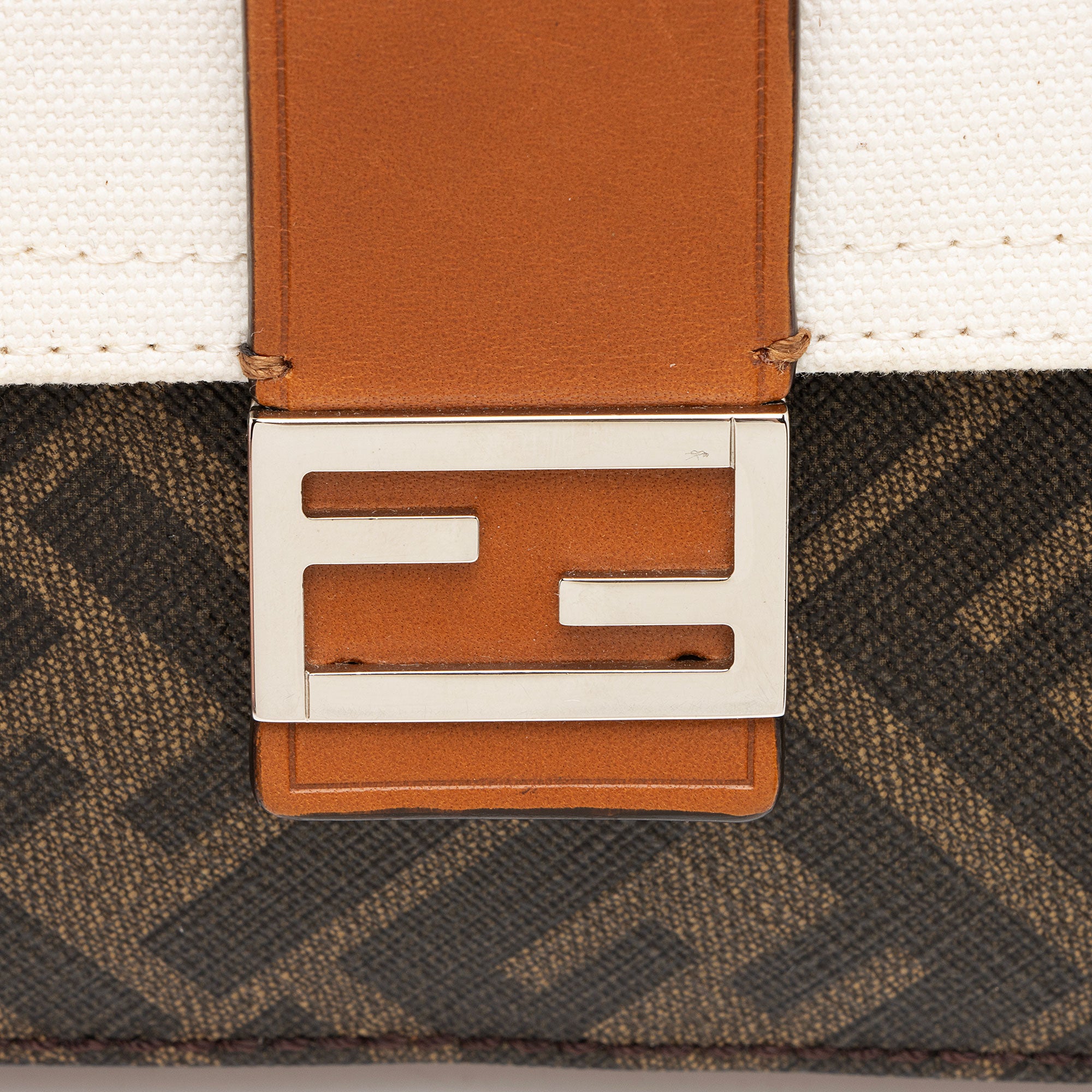 Fendi Zucca FF Canvas Baugette Crossbody