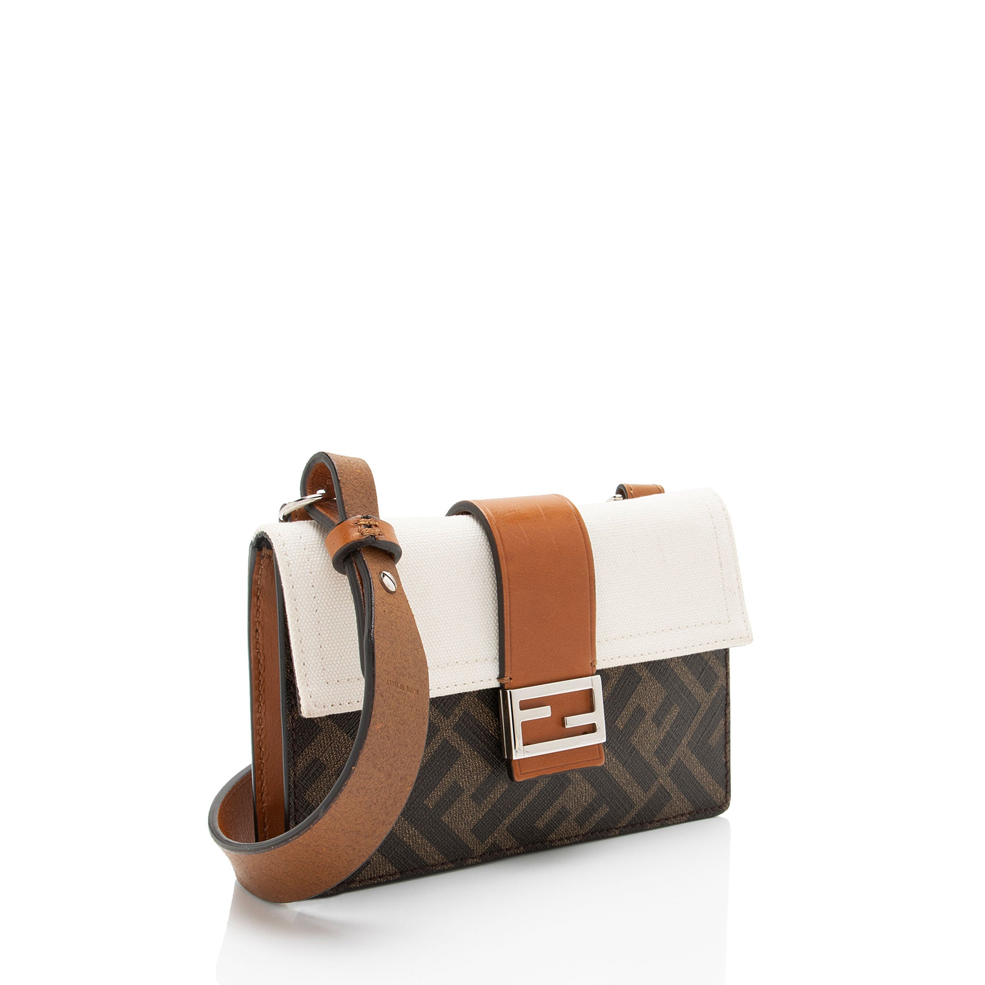 Fendi Zucca FF Canvas Baugette Crossbody