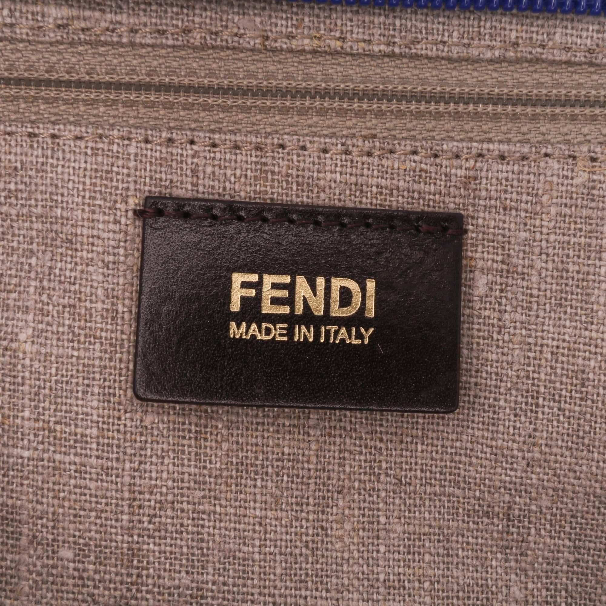 Fendi Zucca Raffia Roll Tote