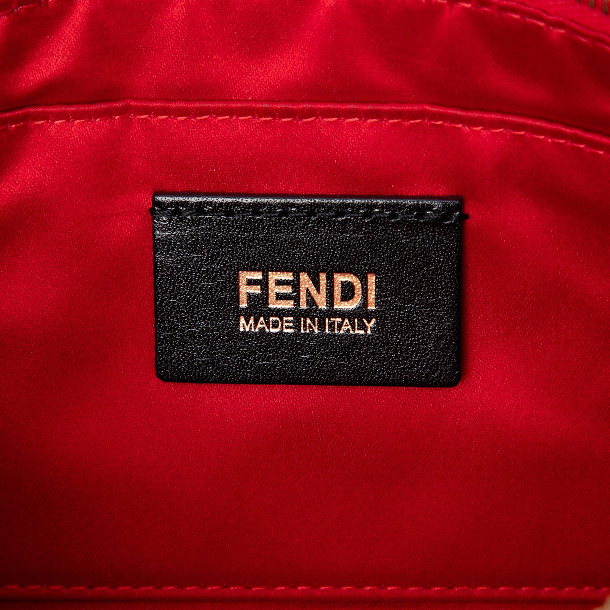 Fendi Zucca Spalmati Hearts Chain Pochette